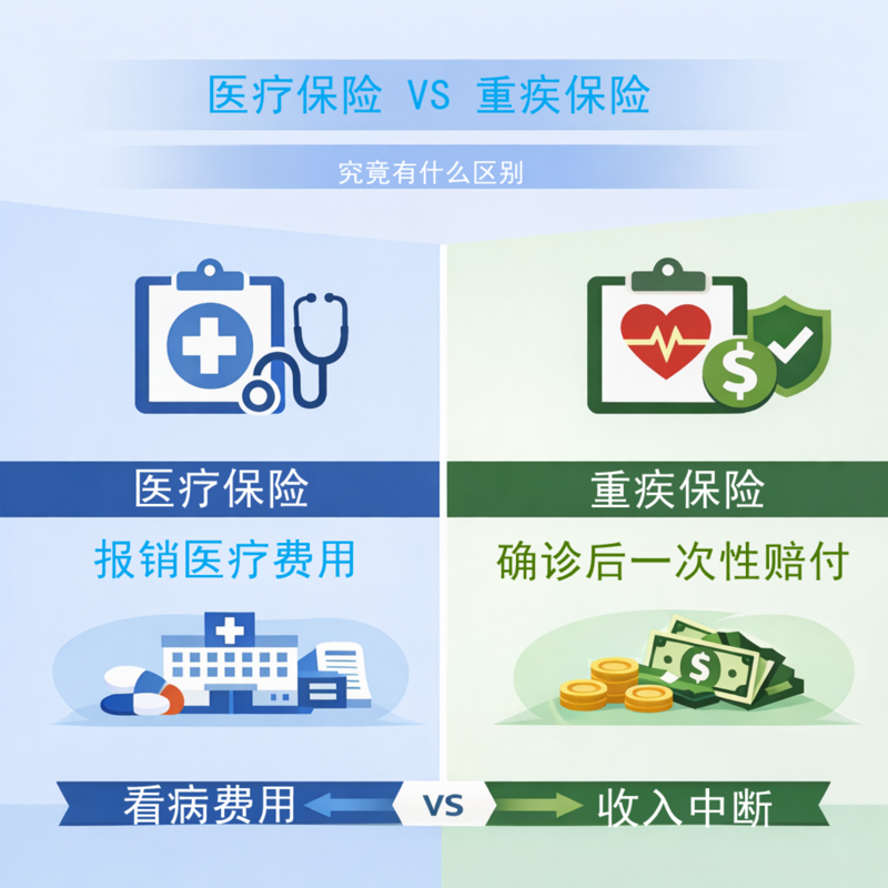 医疗保险 vs 重疾保险，有什么区别？