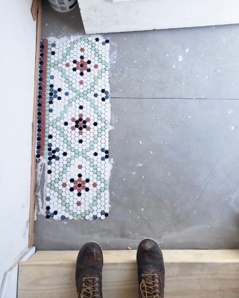 Talk about making an entrance! Our own office is getting an upgrade. We're installing tiny tiles one-by-one to create a vintage penny tile pattern at the front door. In love 😍 ⠀⠀⠀⠀⠀⠀⠀⠀⠀
⠀⠀⠀⠀⠀⠀⠀⠀⠀
#design #spacesandplaces #bayarea #tile #interiordesi