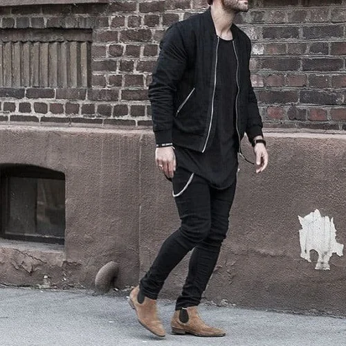 Tan chelsea boots with black on sale jeans