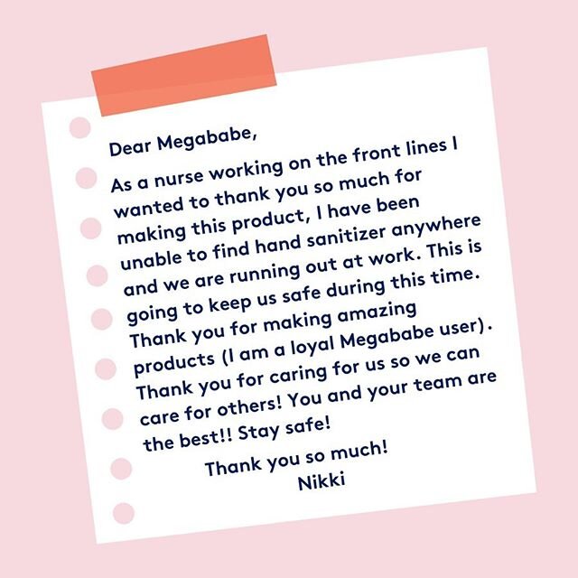 We wanted to share a couple stories from our amazing customers who are getting their hands on squeaky clean! We&rsquo;re so grateful we&rsquo;re able to get an essential product to people, and give some peace of mind to those who need it!