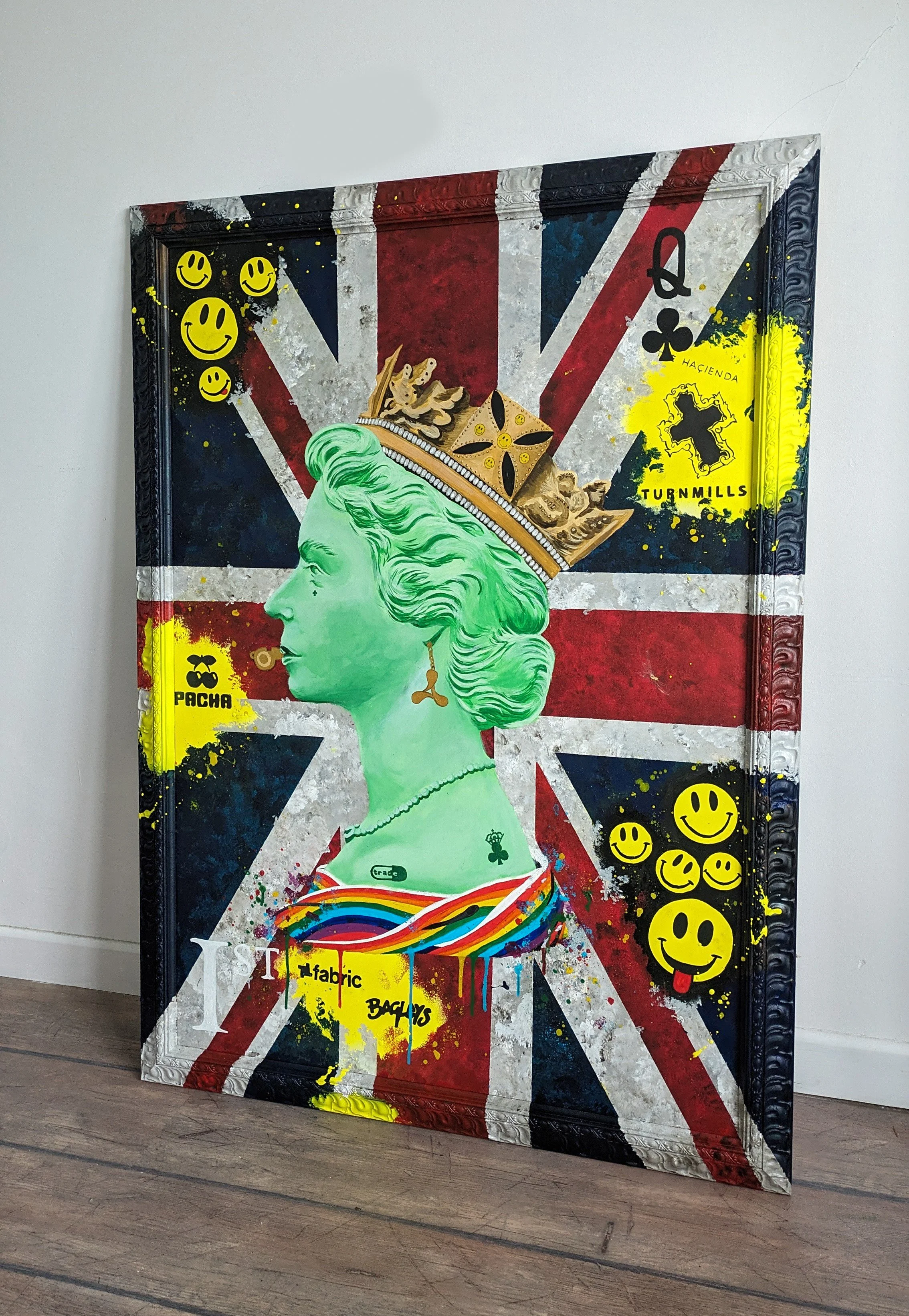 Queen of Clubs - Embellished Limited Print - KiPS.art