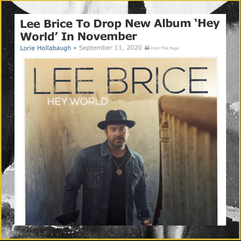 Demolition Music lands two on the new Lee Brice record, “Hey World” —  Demolition Music