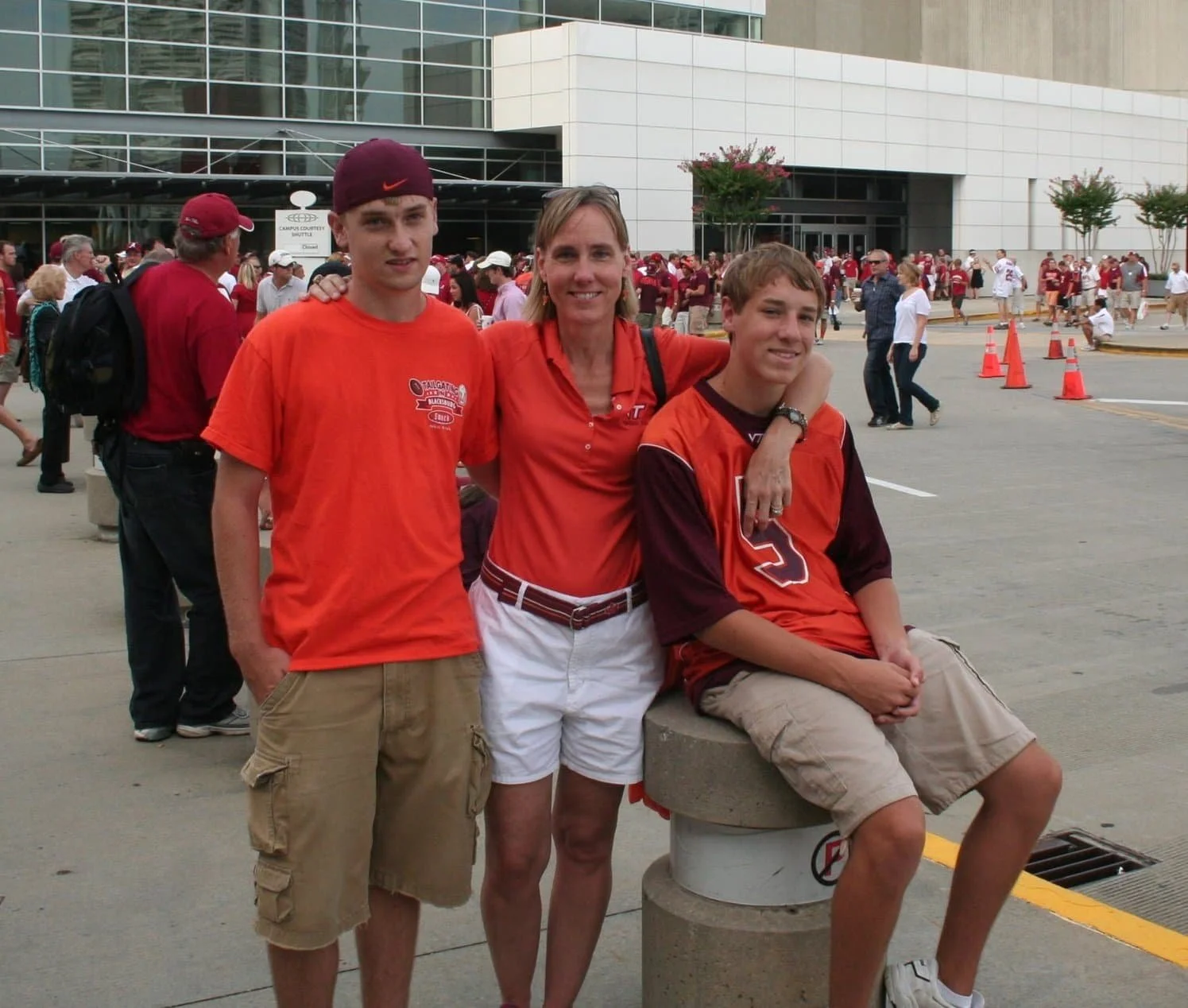 3 members of the Chrisman family in Hokie Gear