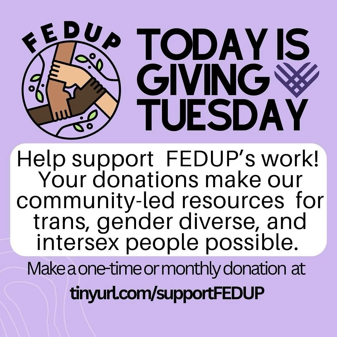 On this Giving Tuesday, we want to thank all of you for being part of the FEDUP community. This year, FEDUP has been working tirelessly to build sustainable, long term support services and structures to address the growing threats our communities fac