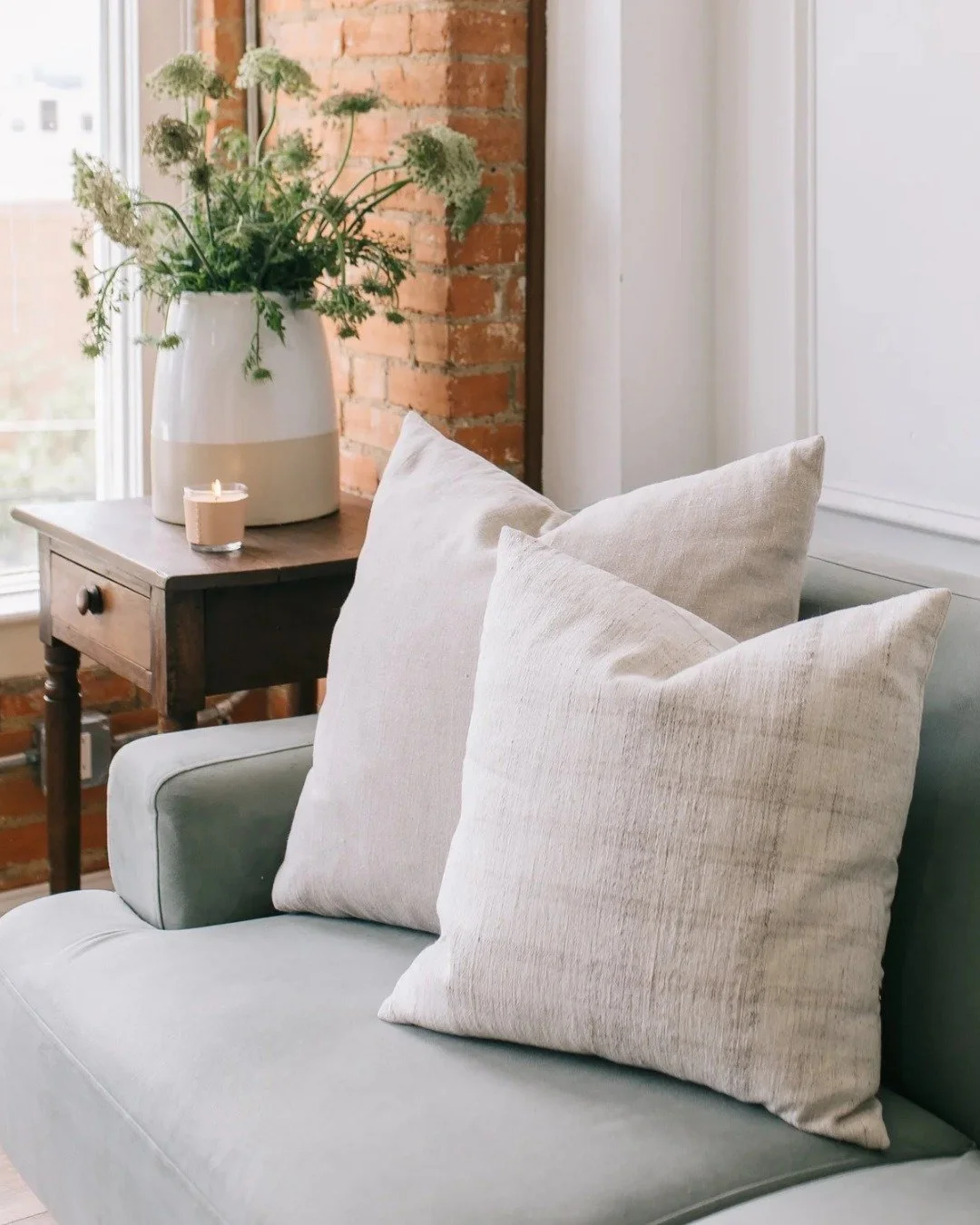 Handwoven from an old Turkish kilim, this pillow cover adds depth and quiet texture to any space.

Every thread holds a bit of history, and each imperfection is part of what makes it one of a kind. With its subtle variations and timeworn details, it 