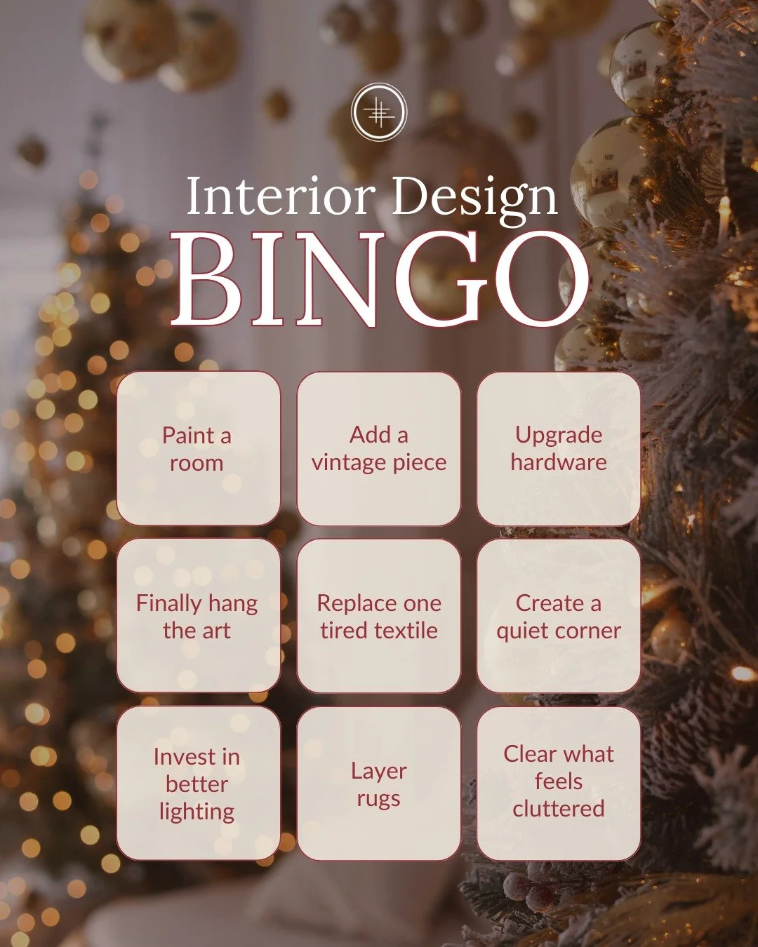 A new year always makes us look at our homes a little differently. &hearts;️
Not with pressure to change everything, but with a quiet curiosity about what could feel better.

We created this little design bingo as a meaningful way to approach the yea