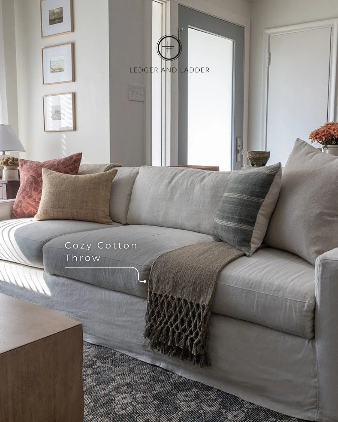 Texture is often what finishes a space.

This cotton throw adds softness and depth without overpowering the room. Draped casually over a chair or folded at the end of a bed, it brings balance and warmth in a way that feels effortless and considered.
