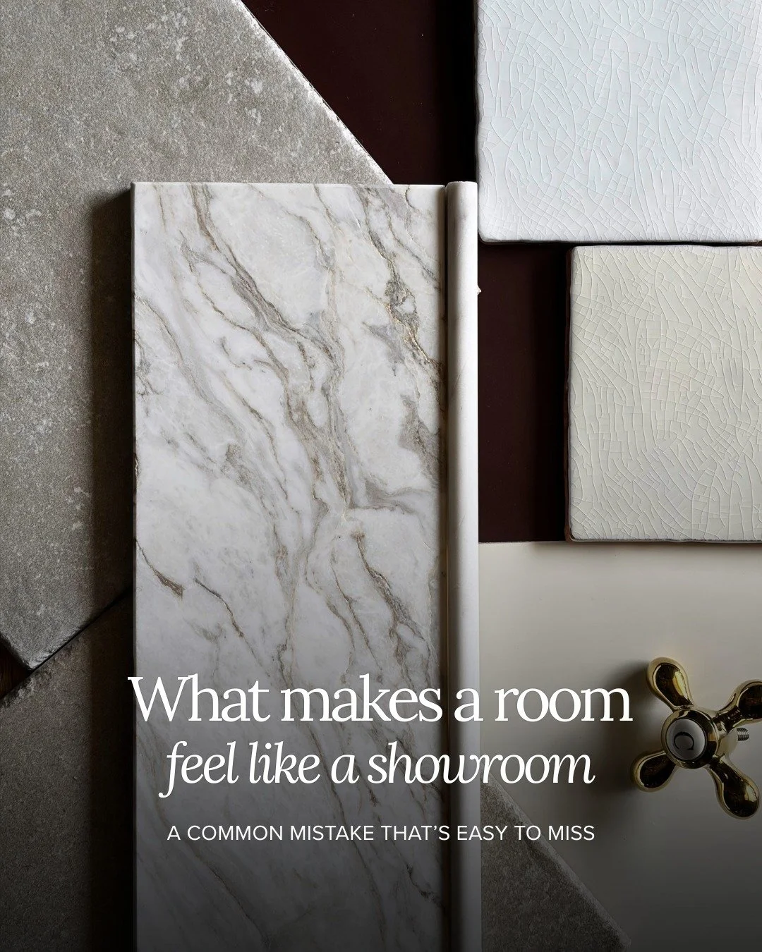 A common mistake in design is choosing too many of the same textures.

When materials don't create enough contrast, a space can end up feeling "off" or "cold."

That&rsquo;s why we use the "Hard vs. Soft Rule": balancing