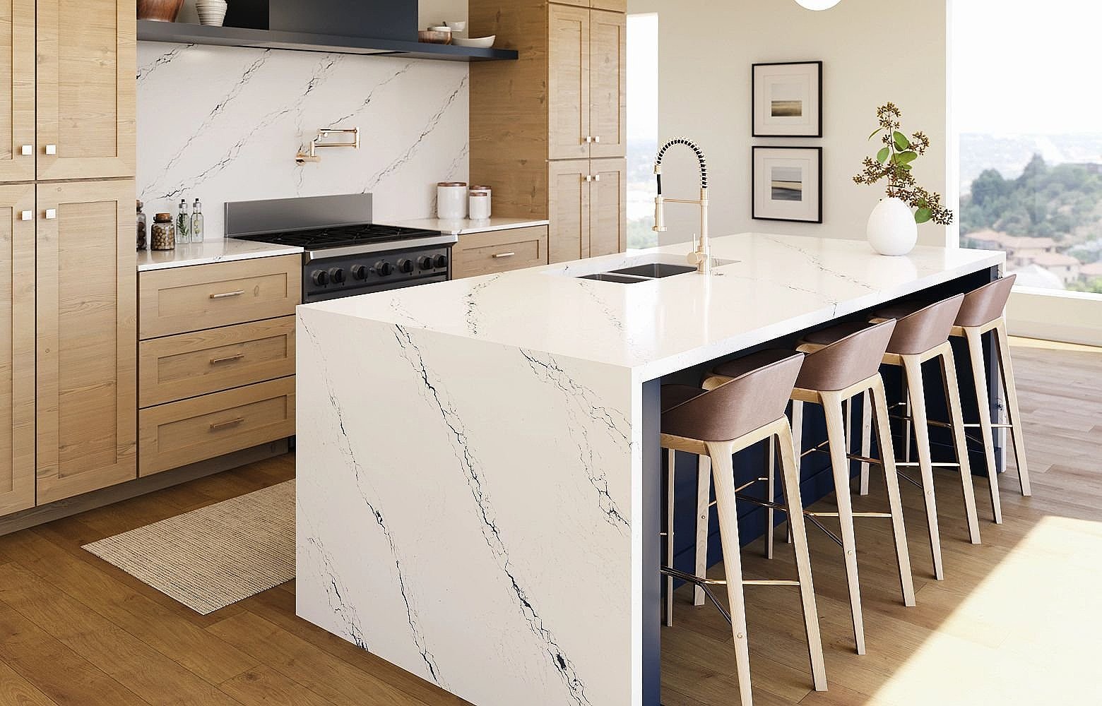 kitchen table with quartz top