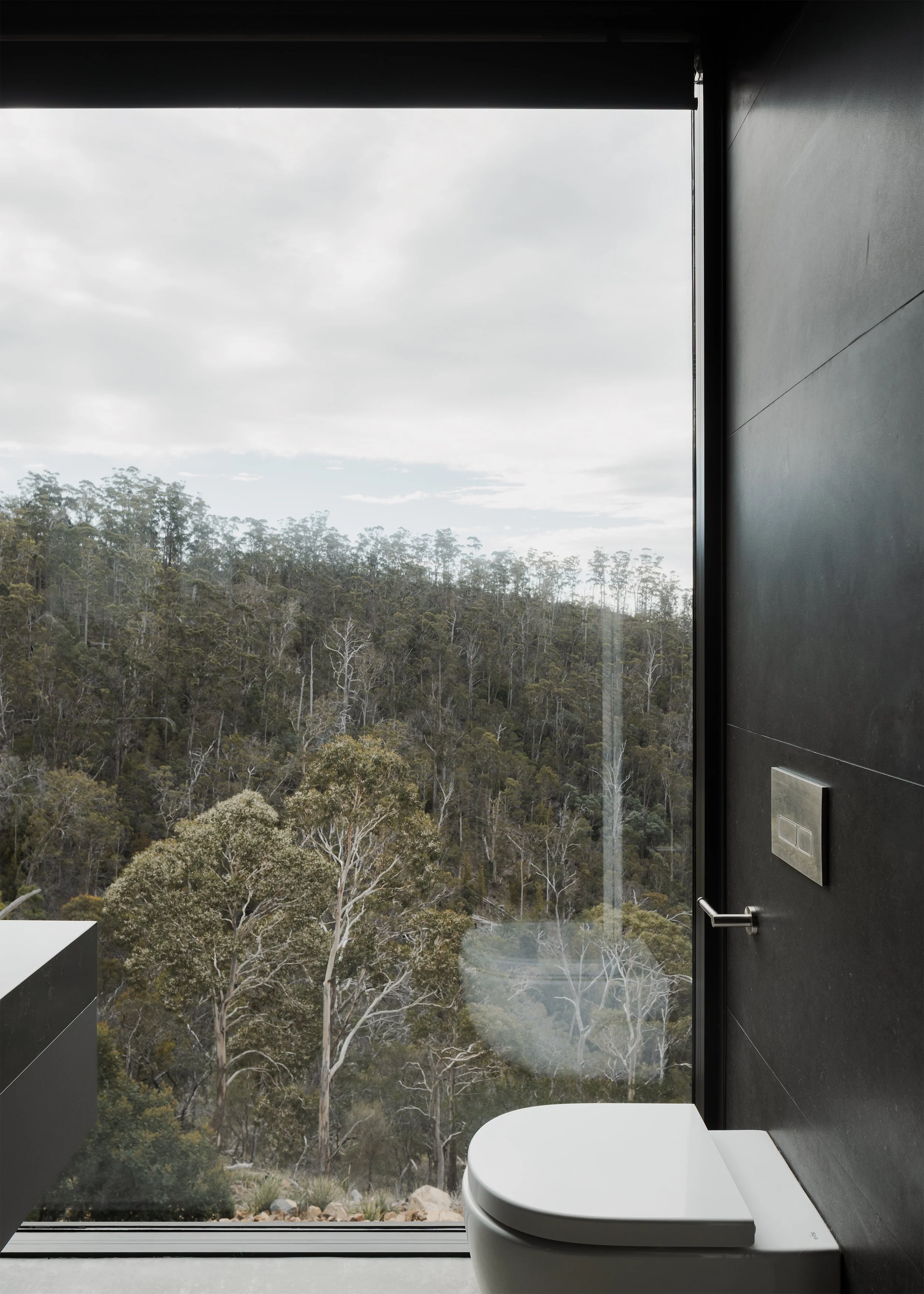 toilet with a view – Australian house design – Hobart house – Hobart Tasmania Australia –Eyrie House by Matt Williams Architects – Simple Dwelling