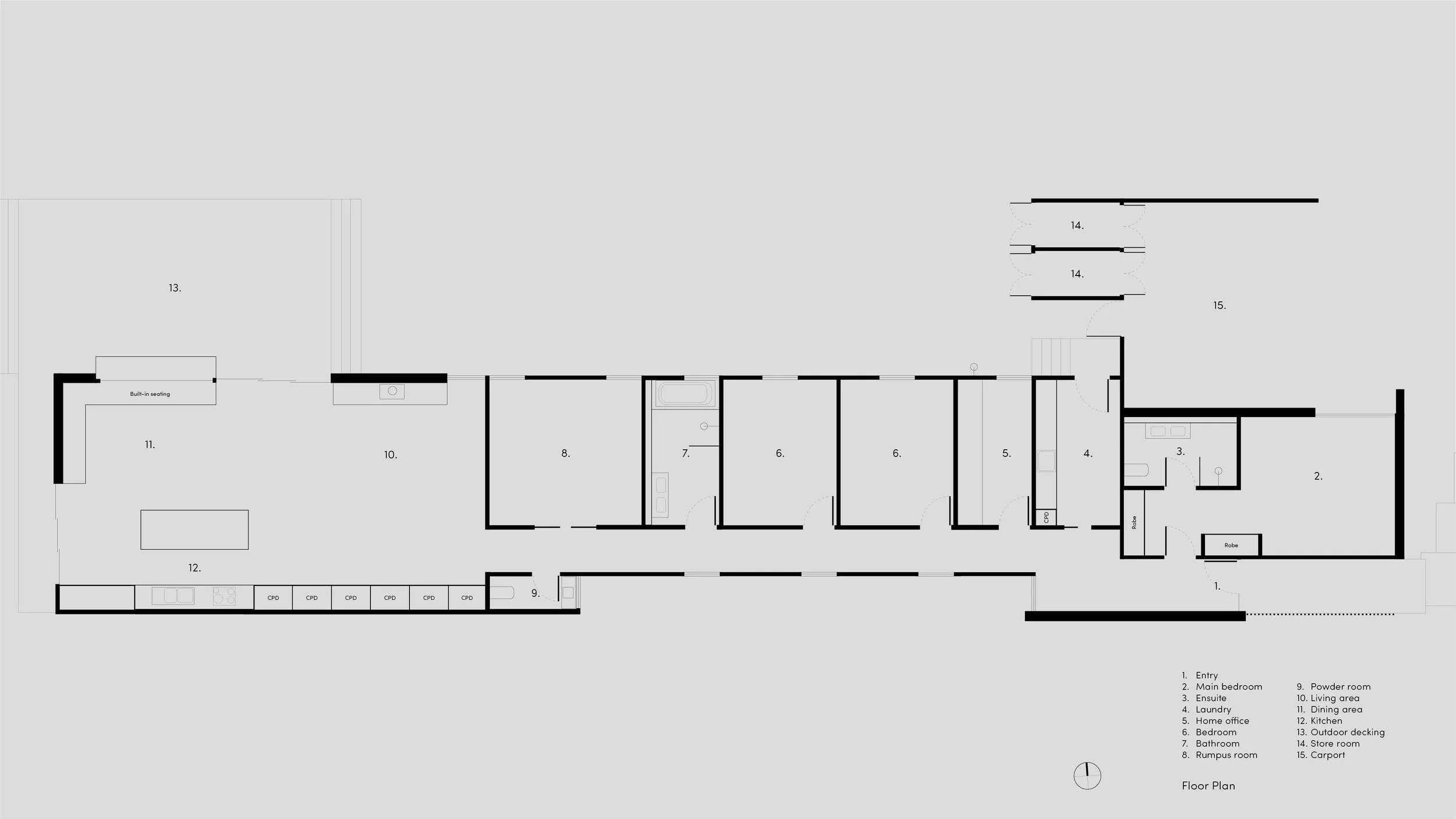 Australian residential architecture – coastal house floor plan – Barwon Heads Victoria Australia – Fisherman's Walk by Megowan