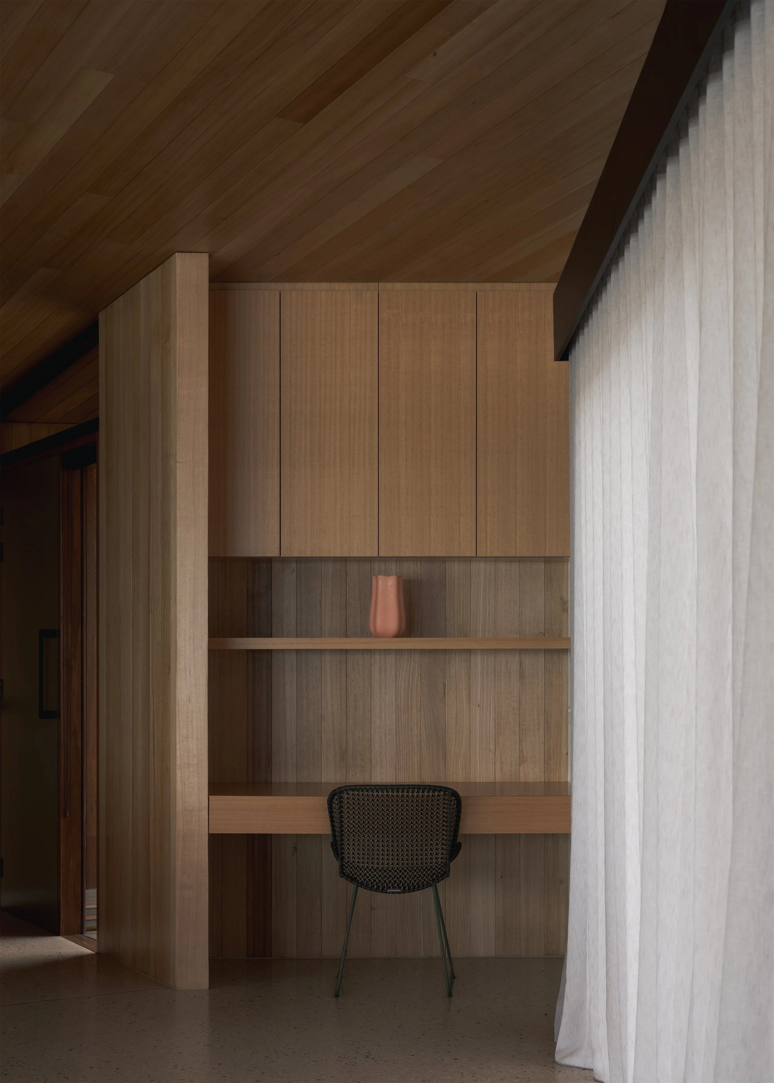 study nook home office area design – coastal home interior design – Fairhaven Victoria Australia – Fairhaven by LTD Architectural Design Studio and DOOD Studio – Simple Dwelling