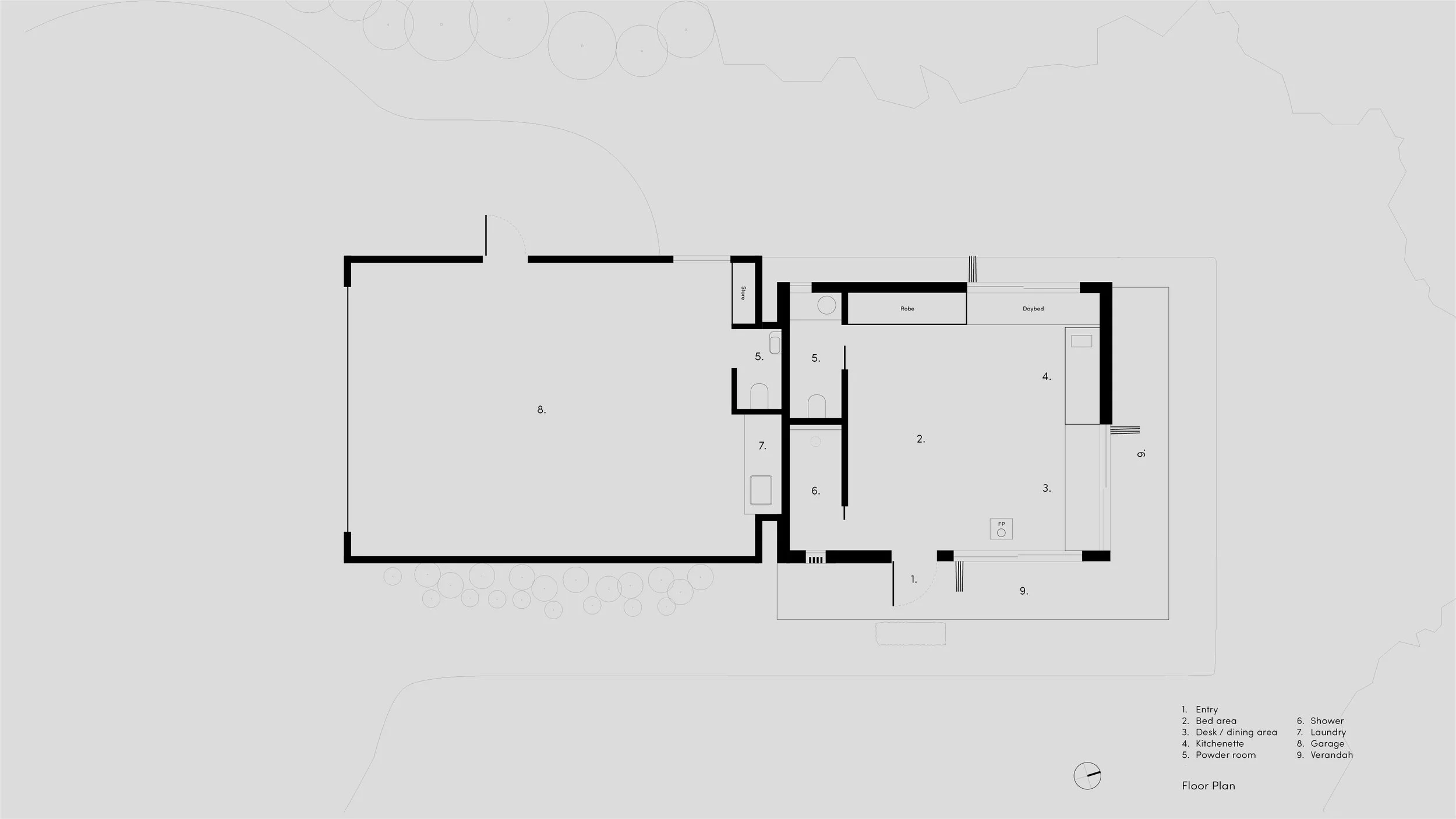 small cabin floor plan design – architect's own home – Bittern Victoria Australia – Bittern Cabin by Nic Morgante