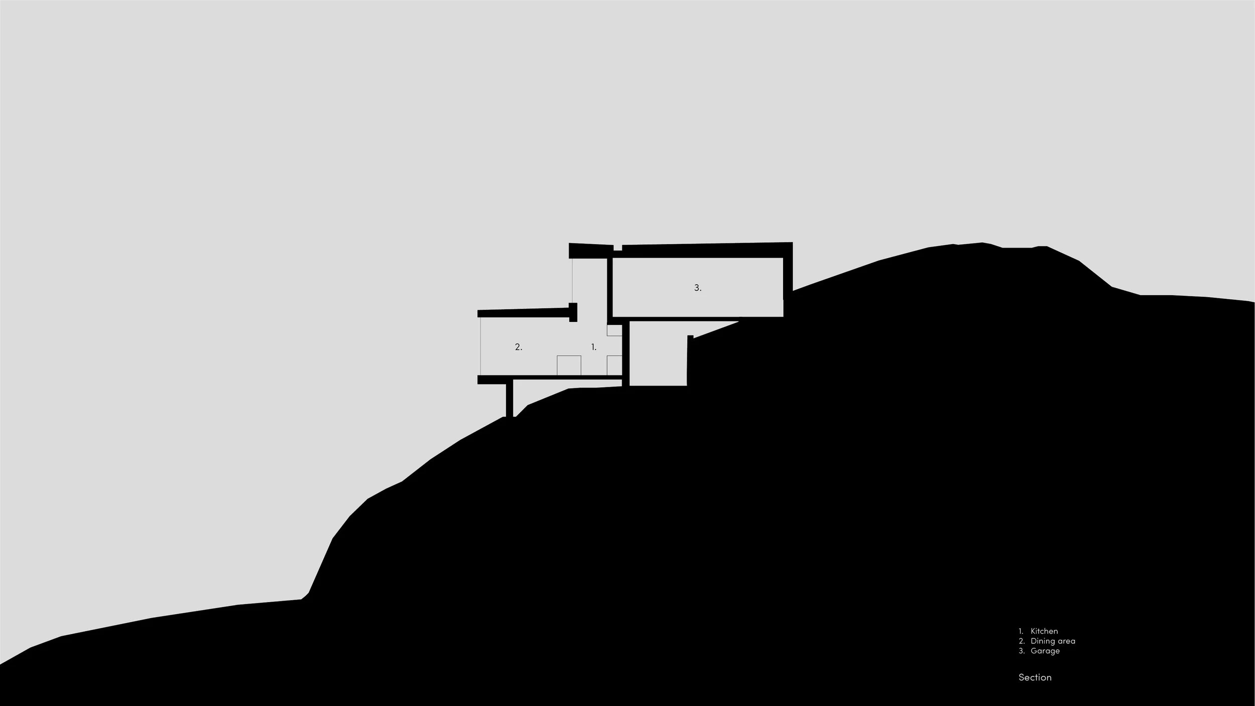 modern house section drawing – Australian house design – Hobart house – Hobart Tasmania Australia –Eyrie House by Matt Williams Architects – Simple Dwelling