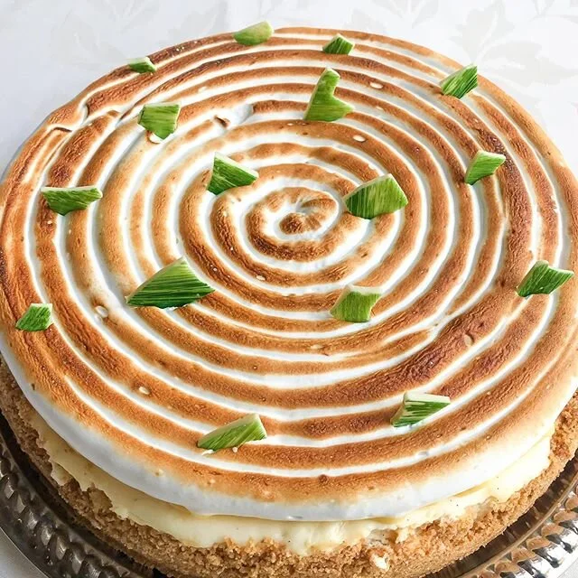 New to our dessert menu, this creative Key Lime Cheesecake 💚😋 By Pastry Chef Haley! ~ Vanilla cheesecake, lime curd, toasted meringue ~