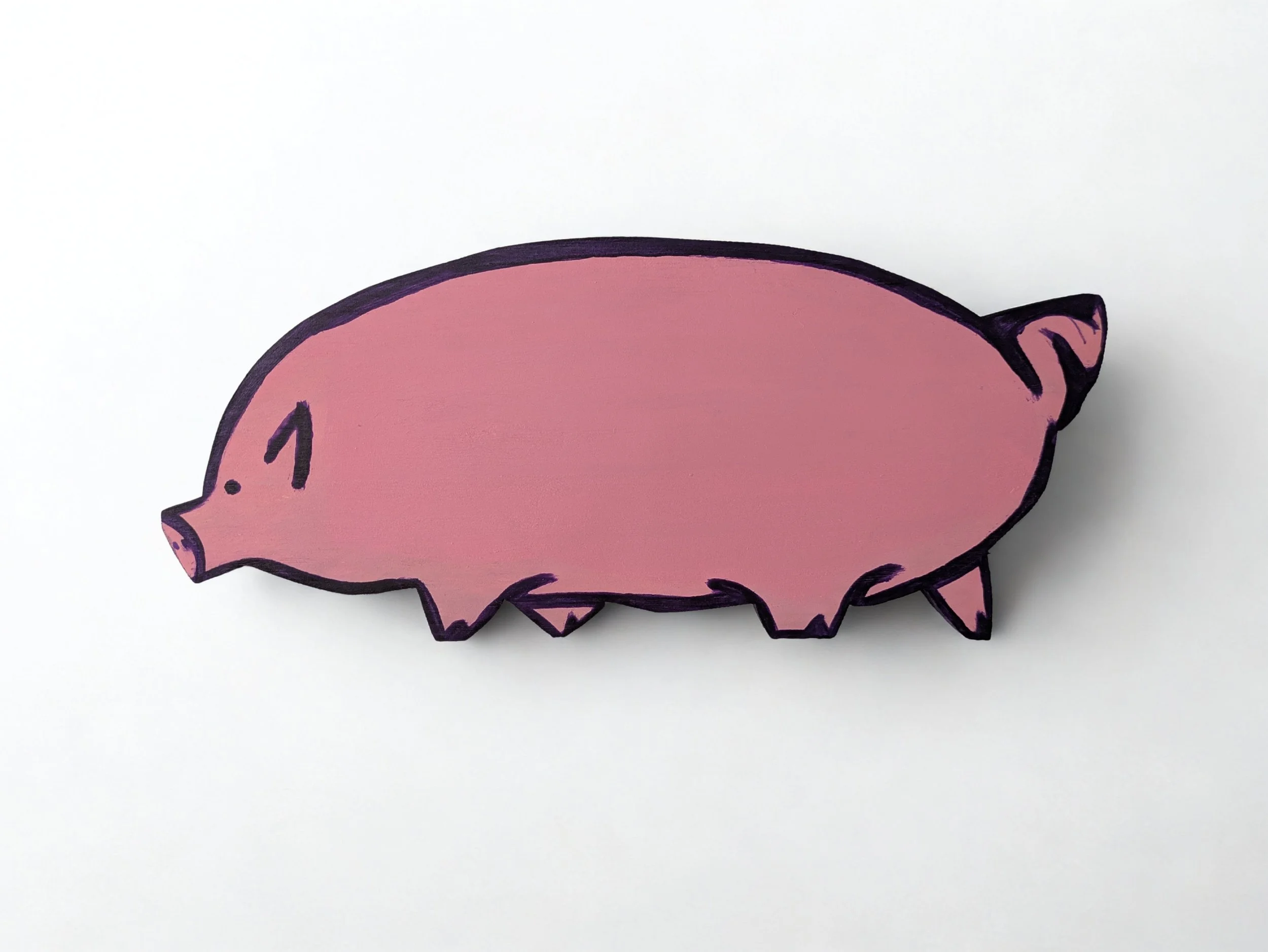 pig painting by collin cessna recycled art upcycled folk art fat maryland baltimore bmore acrylic md