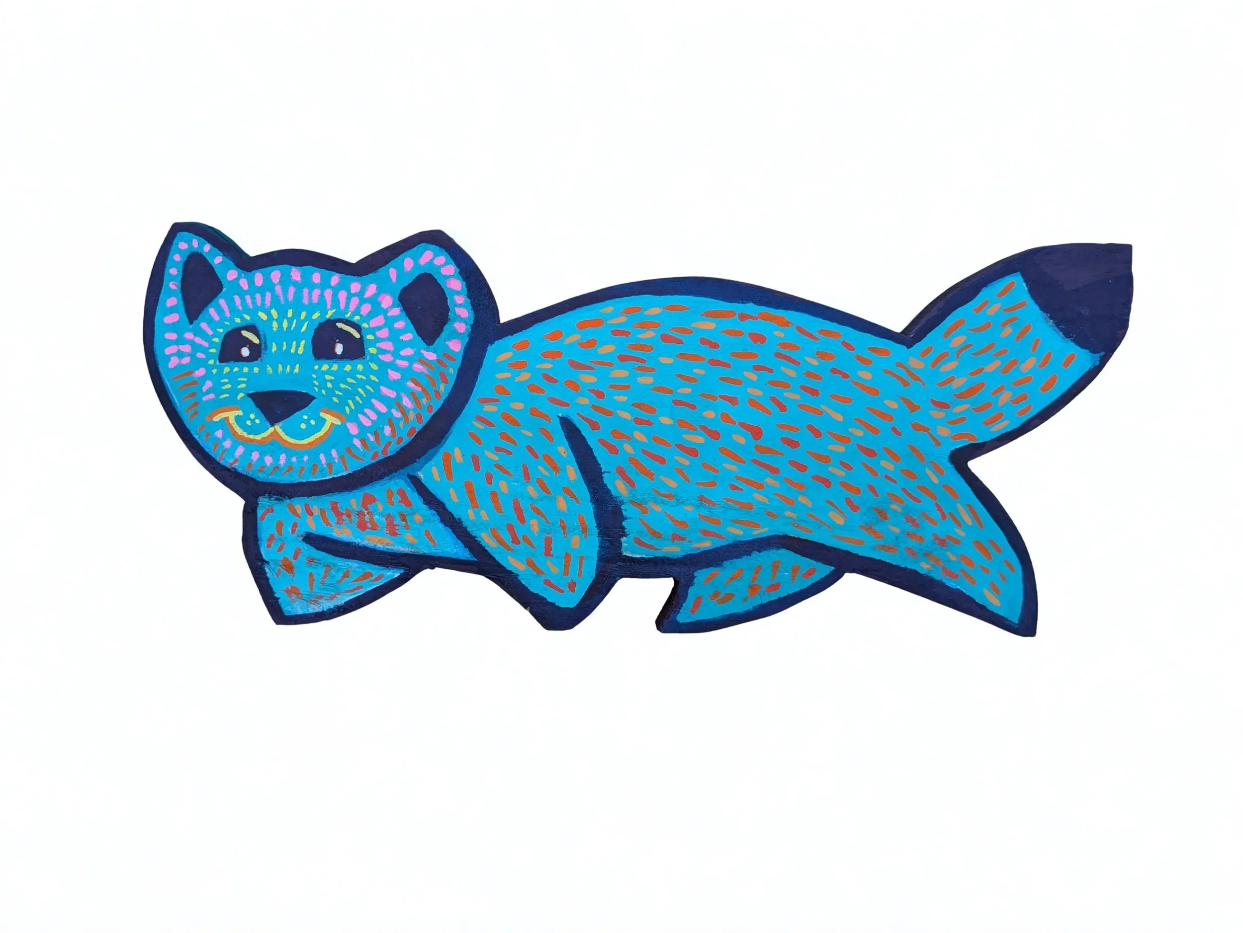 trippy fox happy collins creatures wood wooden hand made diy upcycled recycled original animal bmore