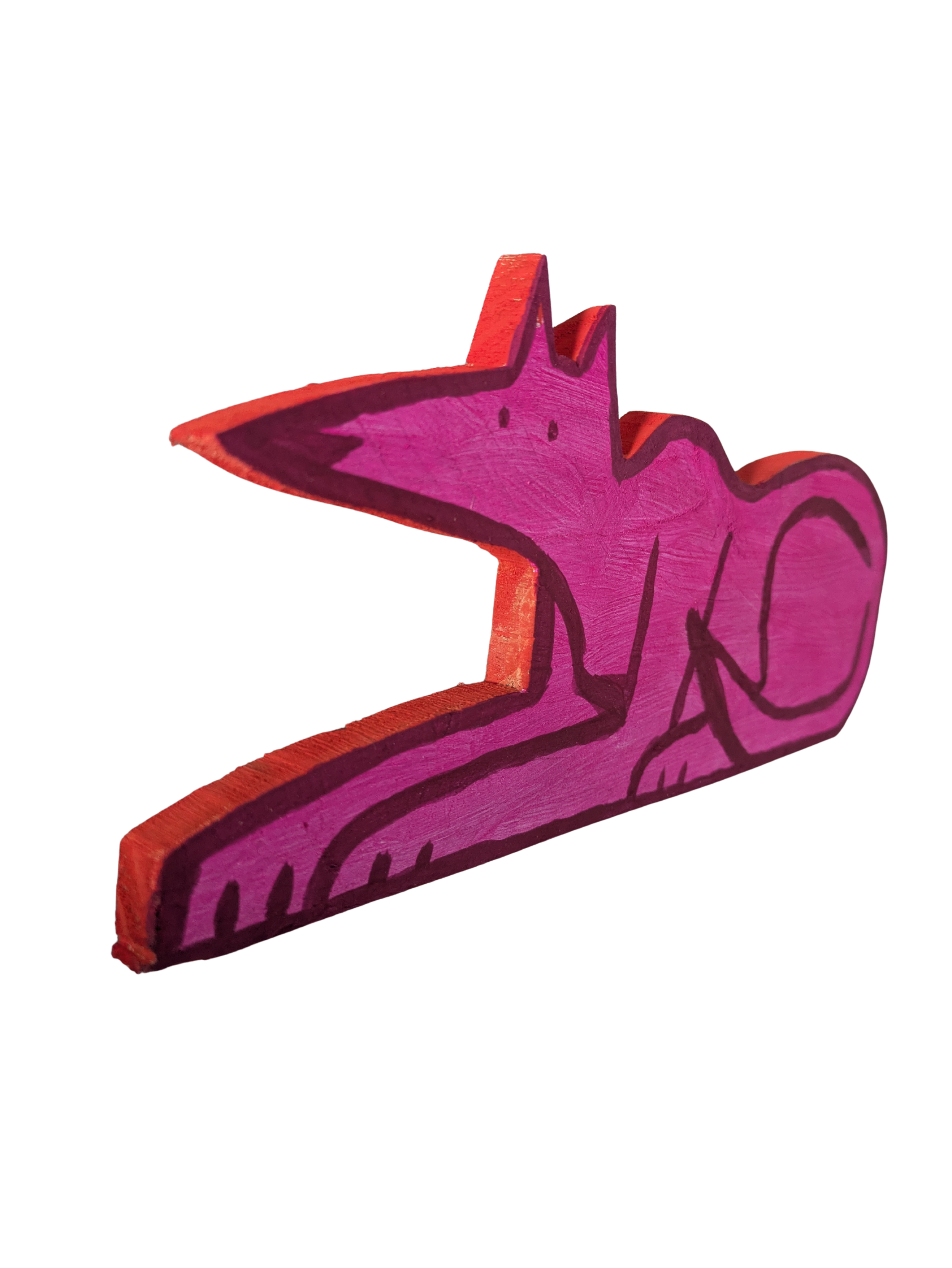 Pink Anubis wooden art collins creatures casein original artwork painting maryland recycled md egypt