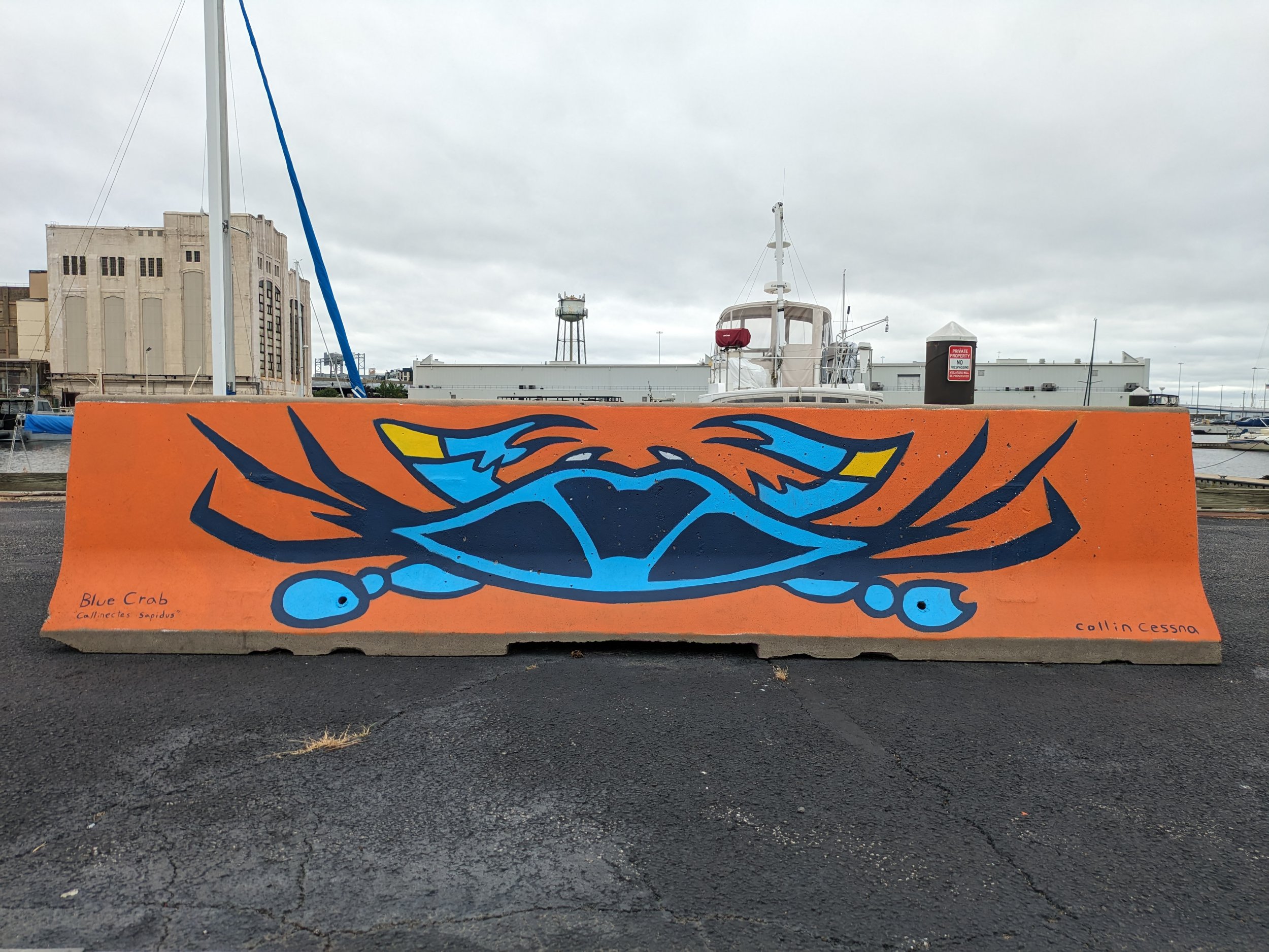 "Blue Crab Mural" at Port Covington Marina, 2025