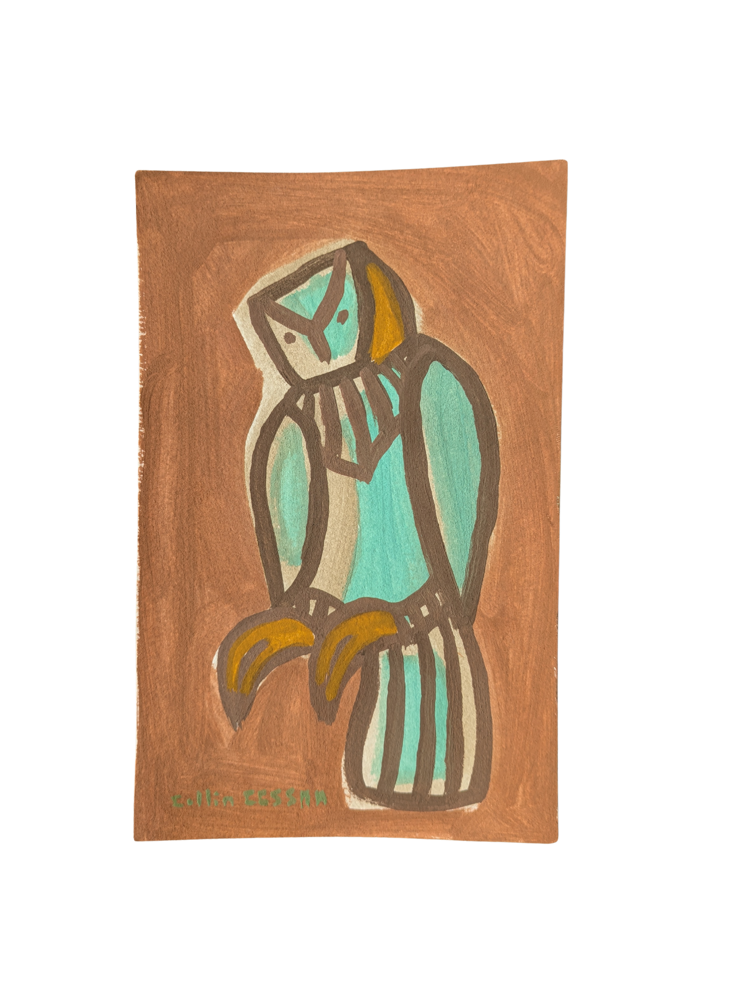 barn owl casein painting by Collin Cessna hand made casein paints wildlife animal artist art nature