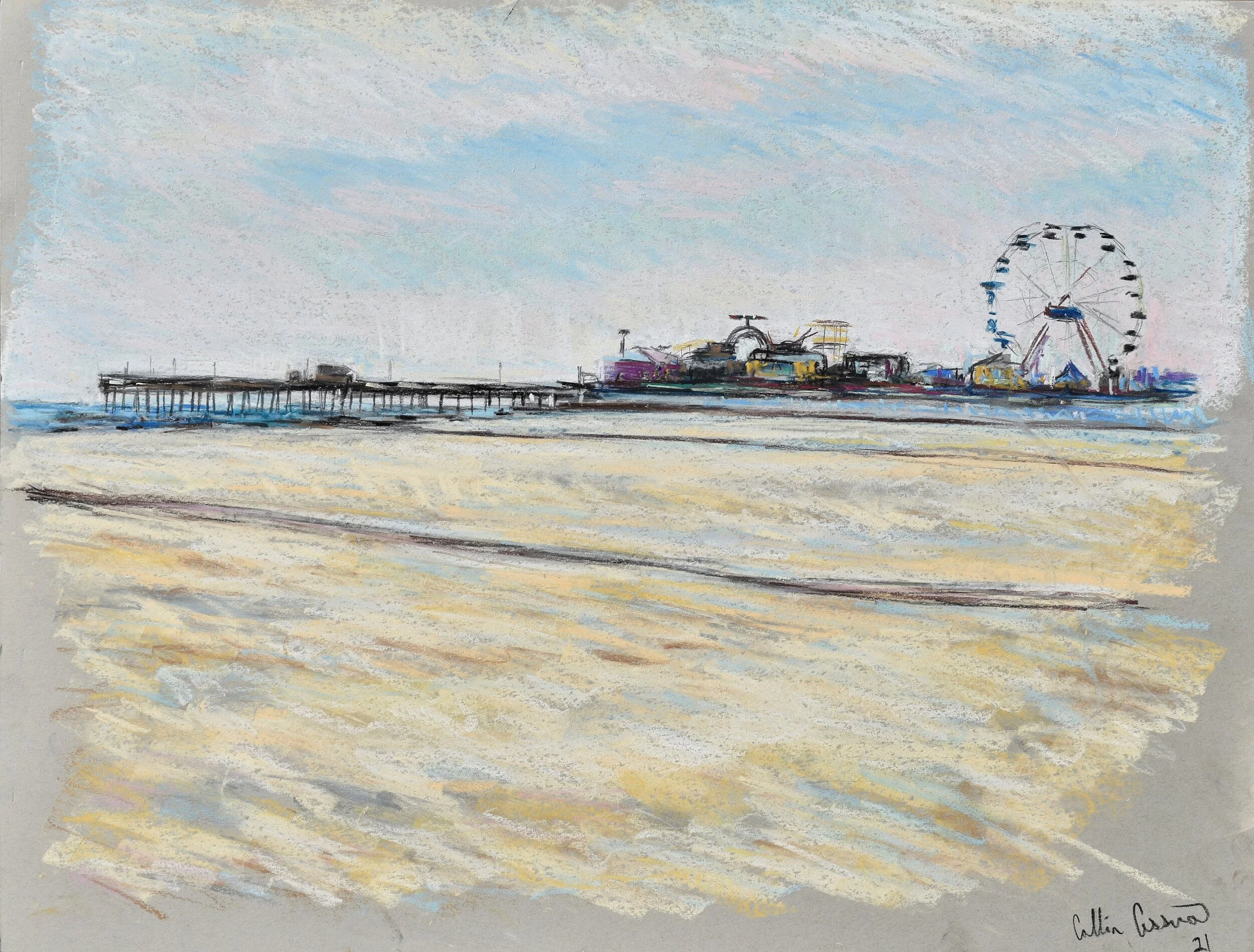 Ocean City Boardwalk and pier OCMD art artwork Maryland MD Delaware beach Collin Cessna summer