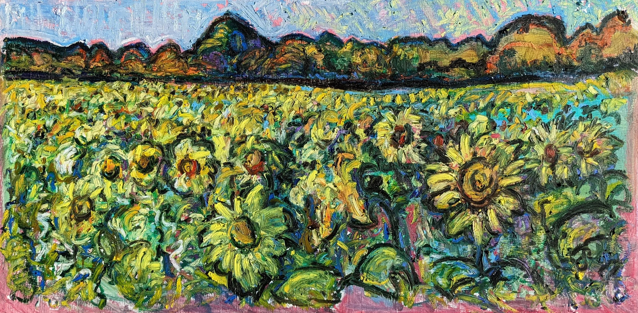 jarrettsvile sunflowers sunflower artist painter artwork canvas collin cessna artwork art pastel