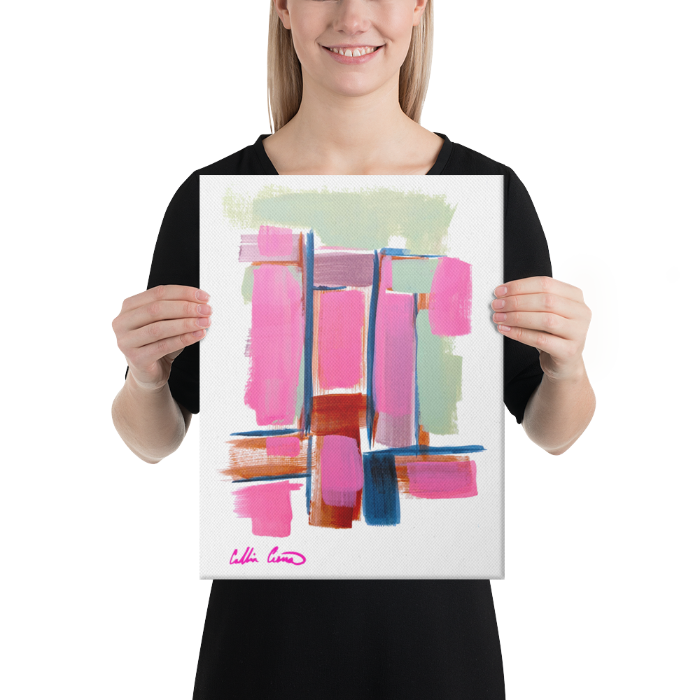 Collin Cessna large abstract pink artwork modern art minimalism mondrian inspired Baltimore Artist