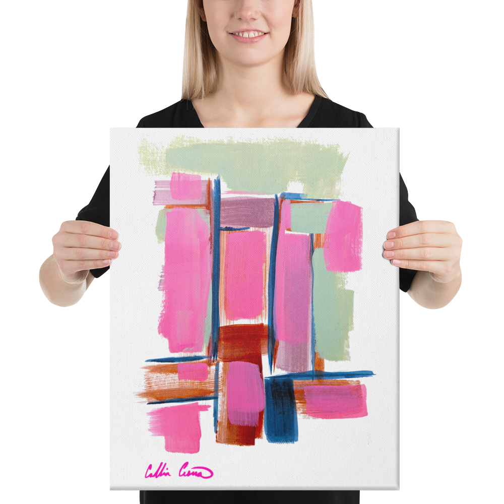 Collin Cessna large abstract pink artwork modern art minimalism mondrian inspired Baltimore Artist