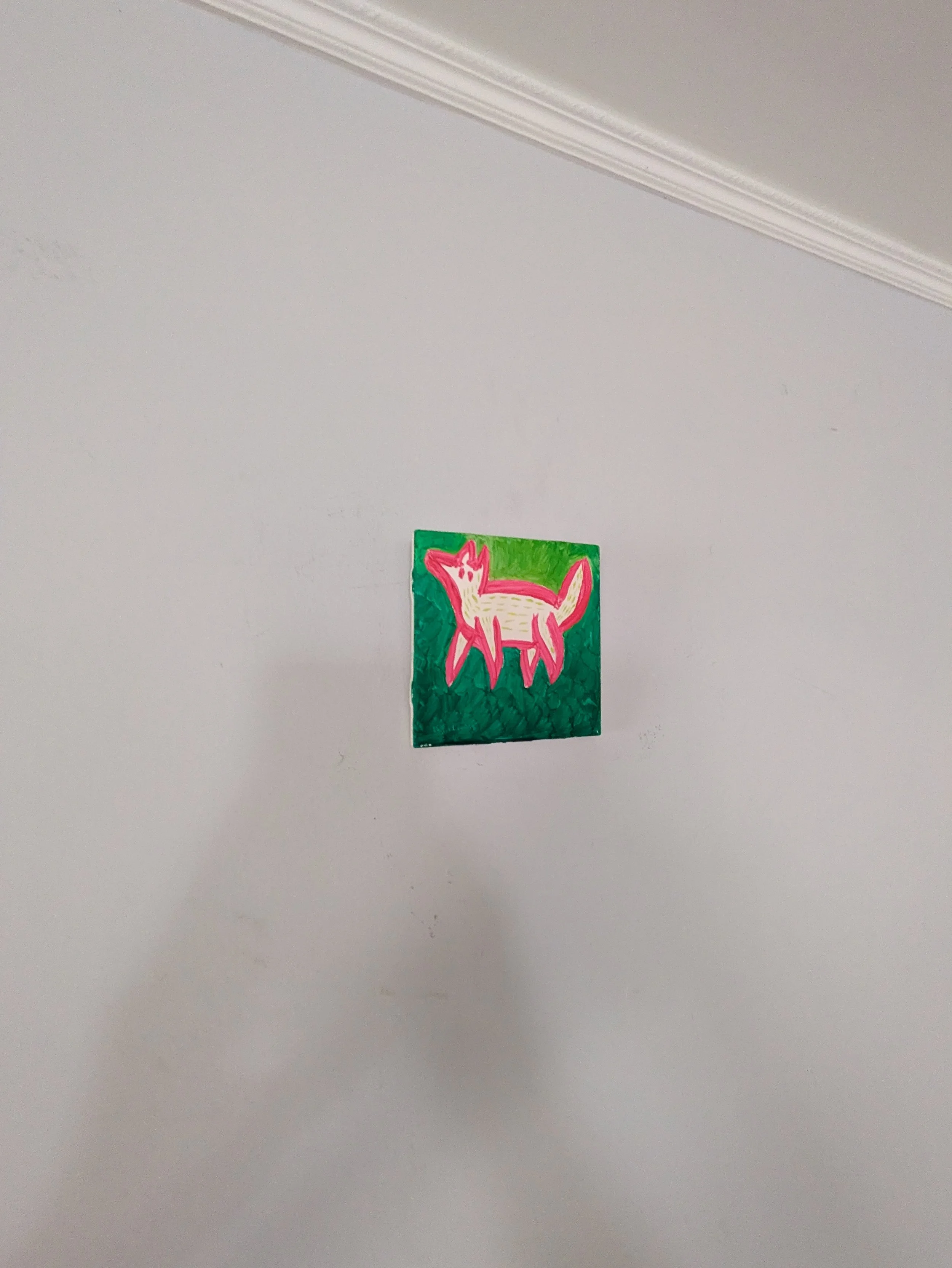 Artist original oil painting Collin Cessna paints fox ceramic tile upcycled hand made one neat idea