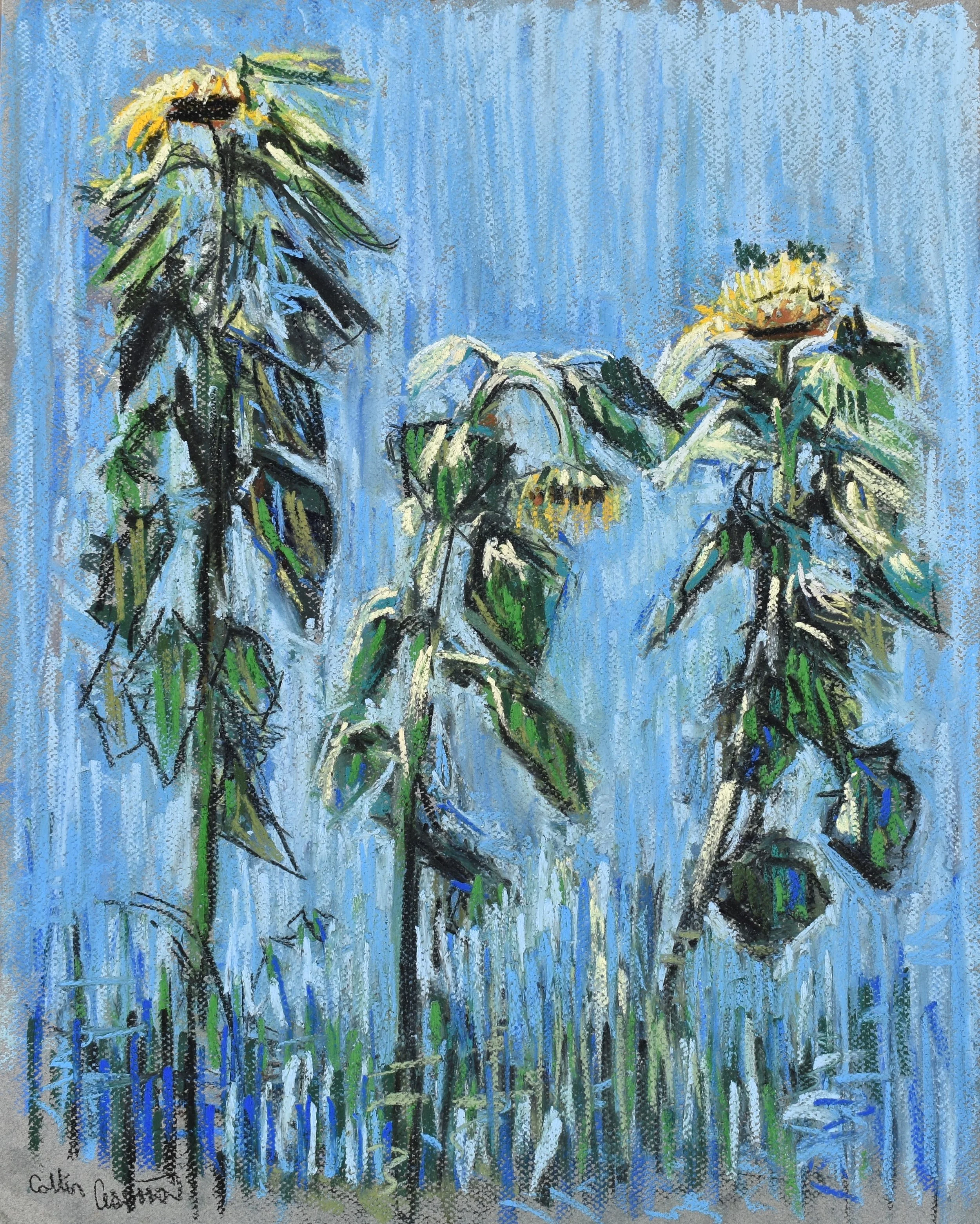 Collin Cessna artist Baltimore paints triple sunflowers outback of racers pub on harford road origin