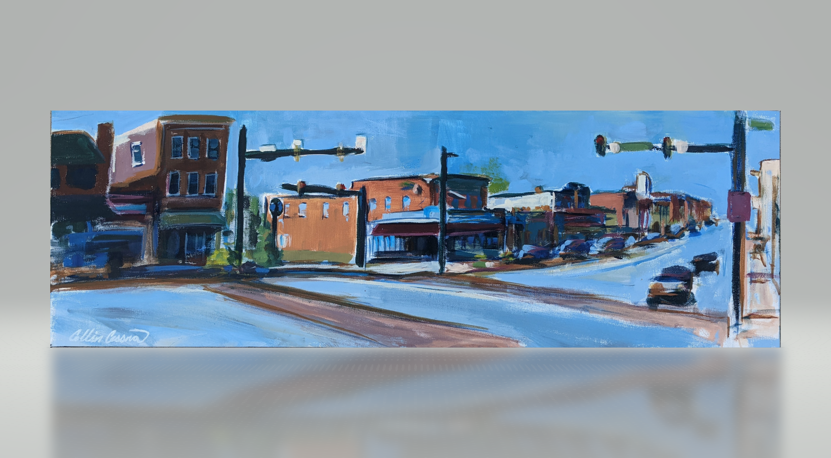 Collin Cessna Baltimore Artist paints Emmas Tea Spot on Harford Road in Hamilton Maryland MD Rt 147