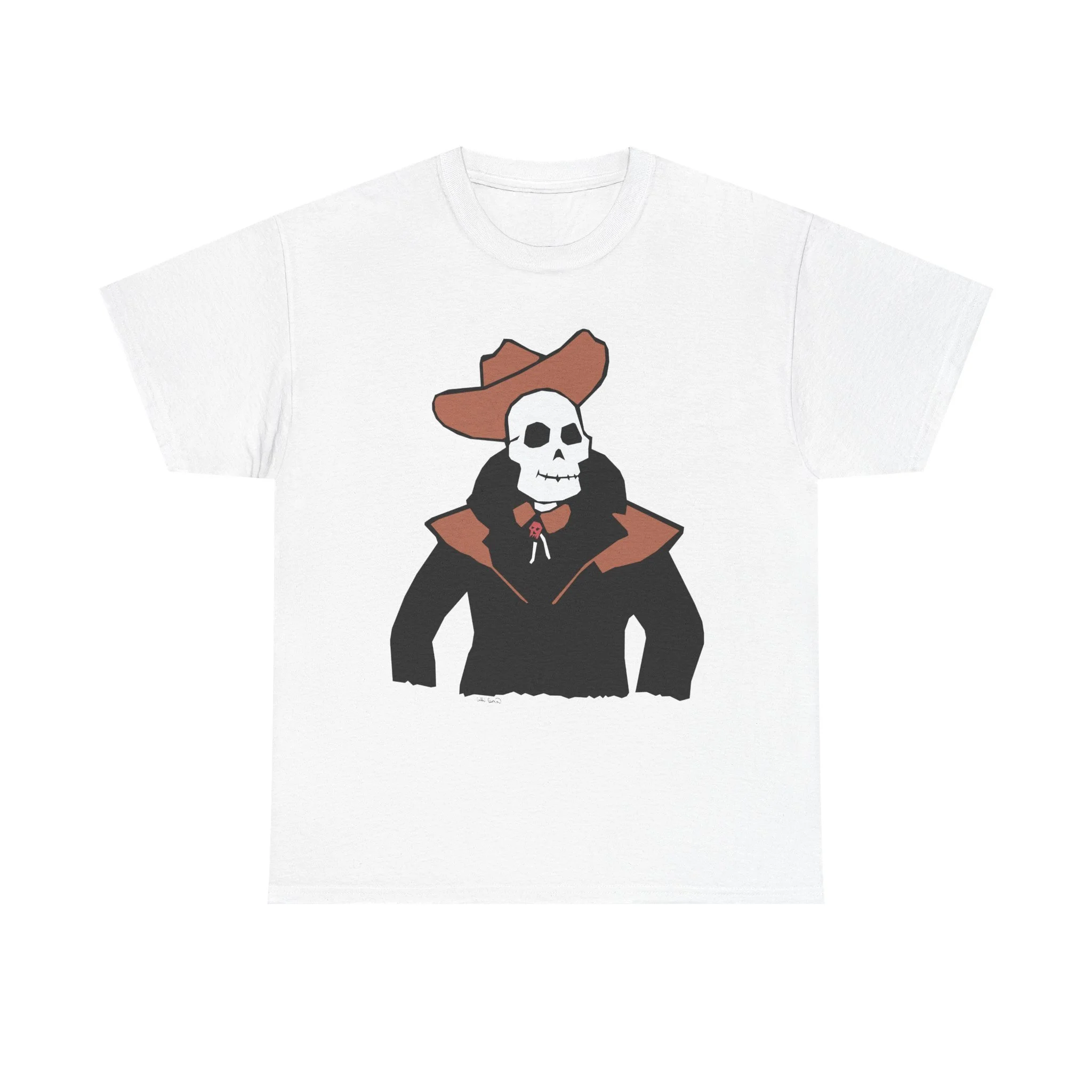 Cowboy skeleton t shirt western wear Collin Cessna cartoon clothing fun skull skater skateboard