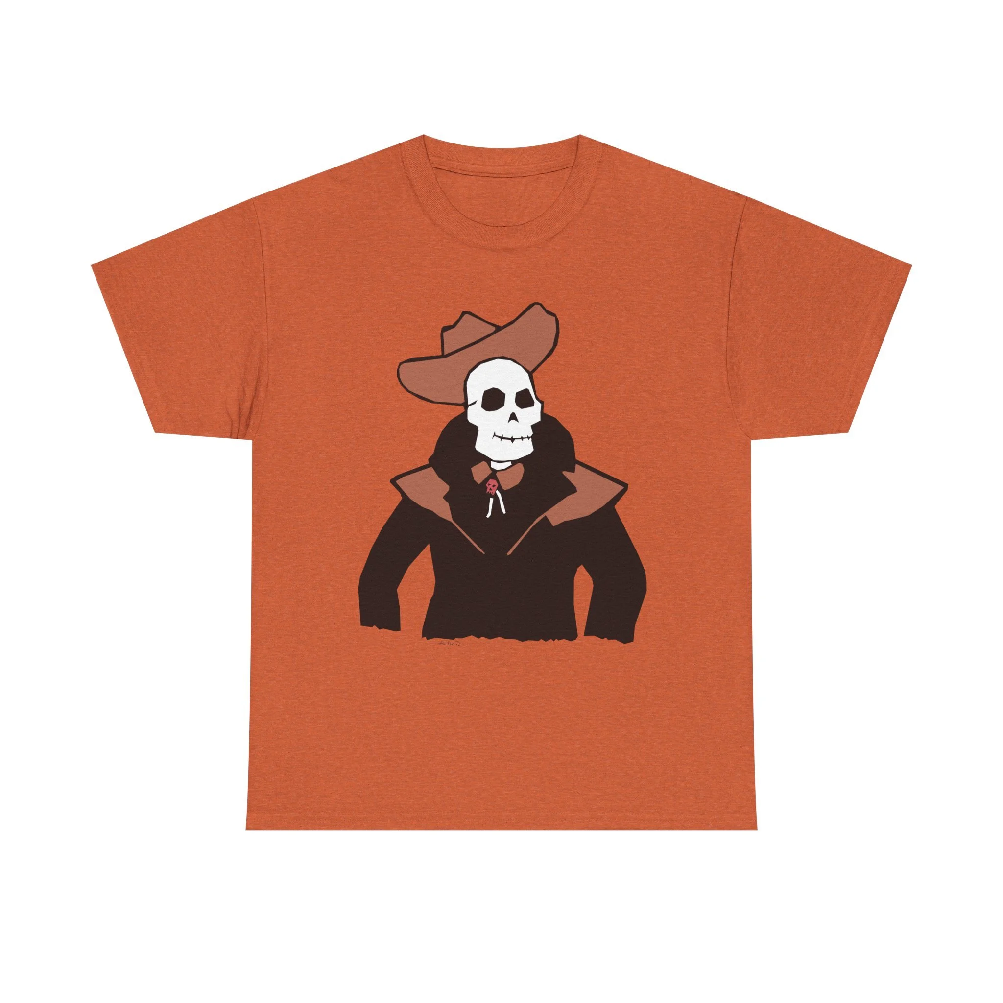 Cowboy skeleton t shirt western wear Collin Cessna cartoon clothing fun skull skater skateboard