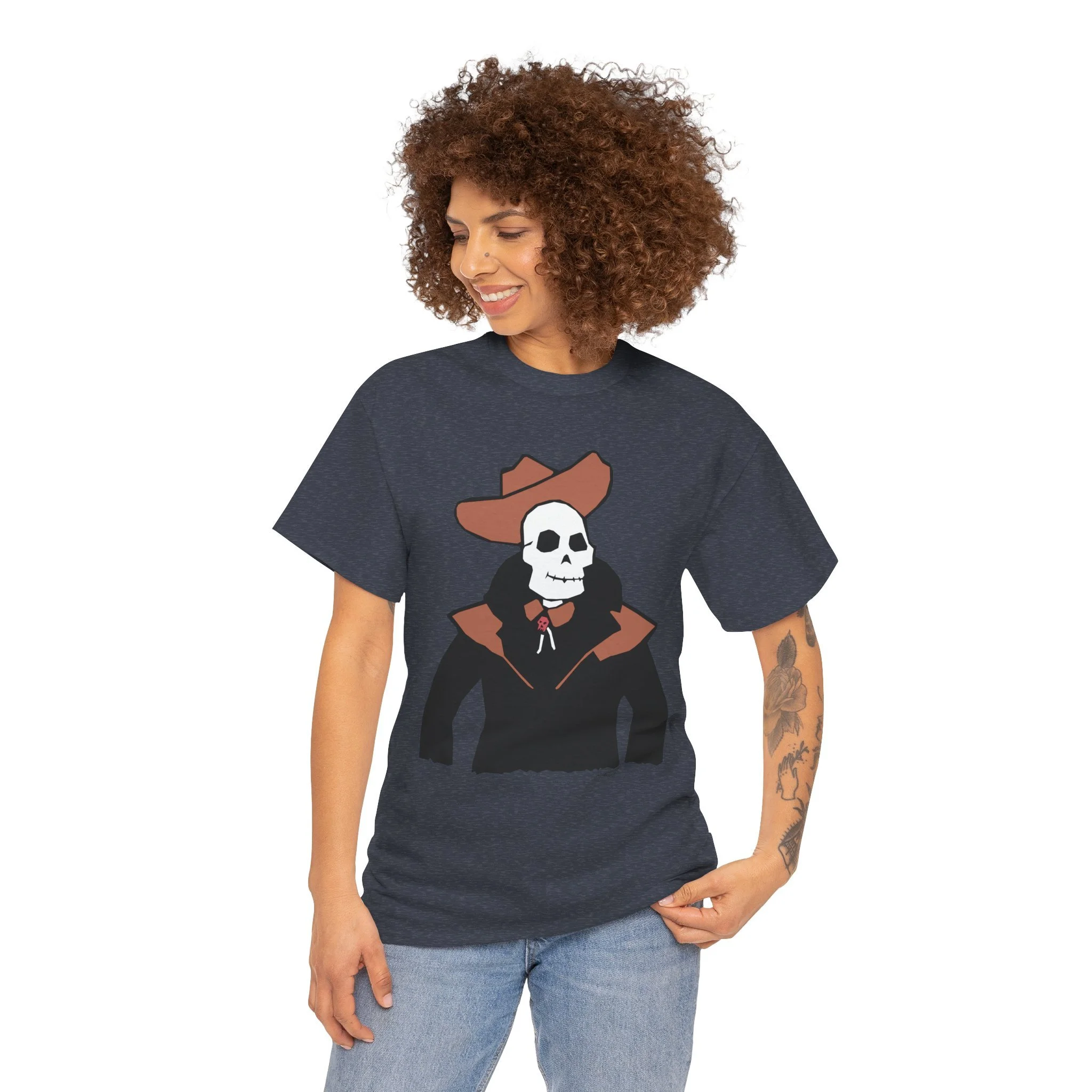 Front Design Skeleton Cowboy T-Shirt – Western Skull Graphic Tee