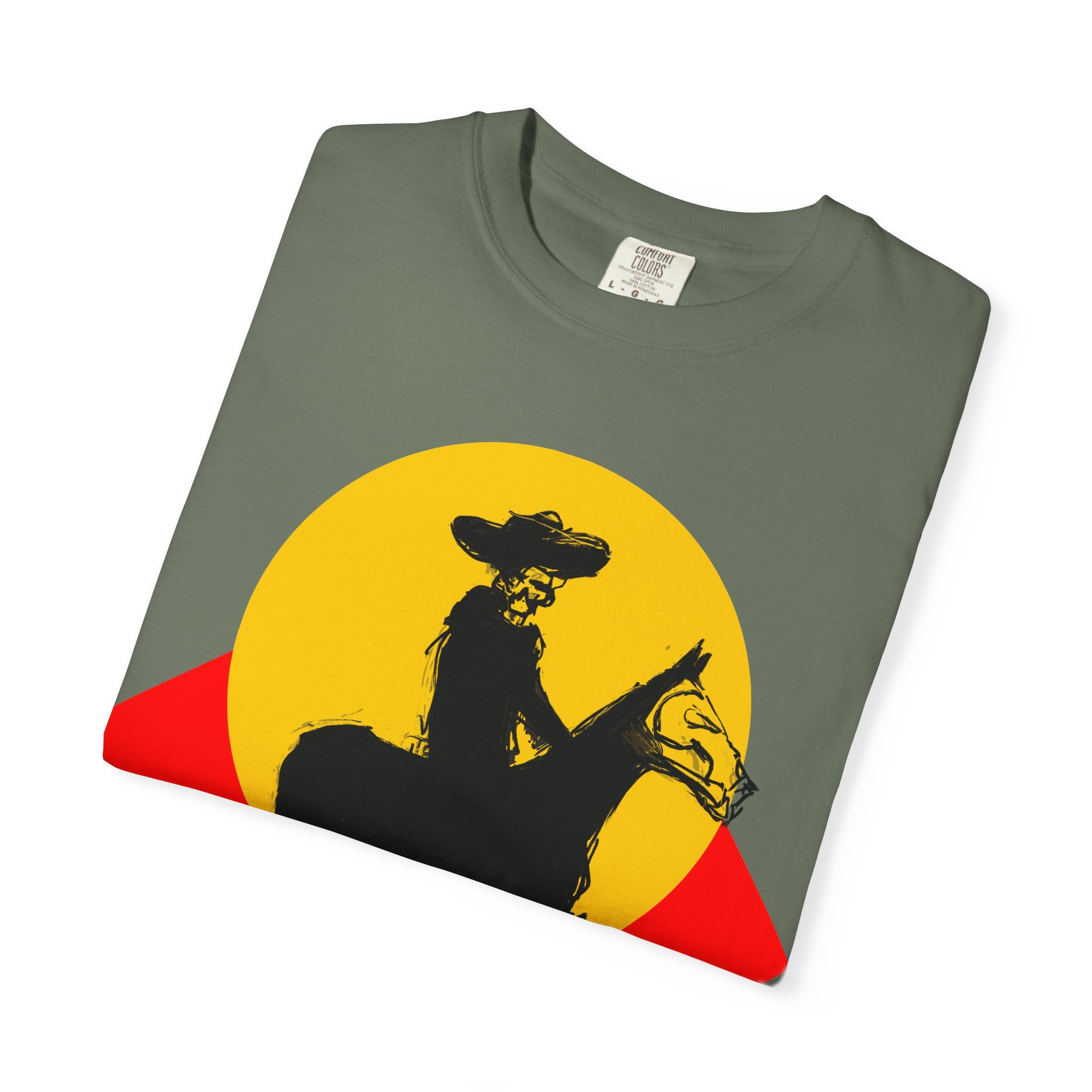 Cowboy skull t shirt collin cessna riding horse cartoon western gear art artwork fun skeleton md