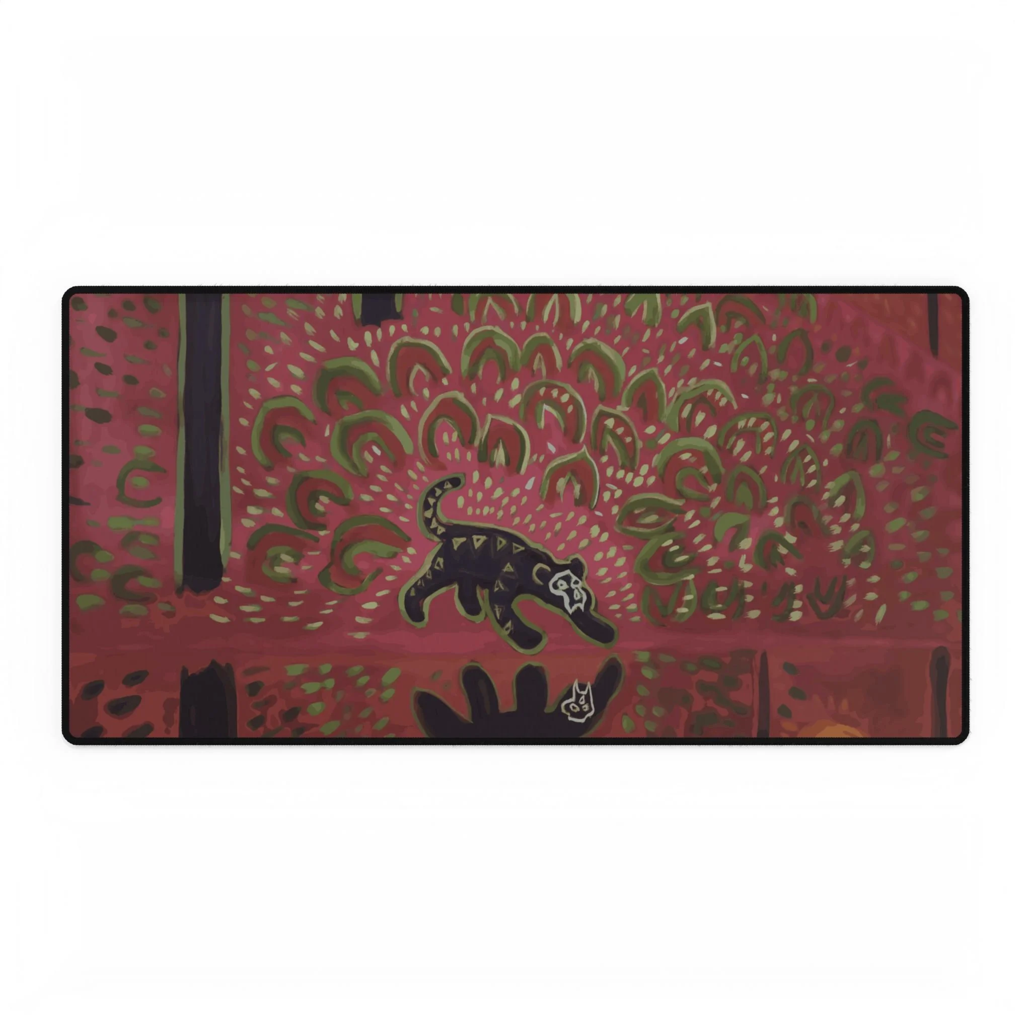 red panther desk mat colorful collin cessna artwork workspace