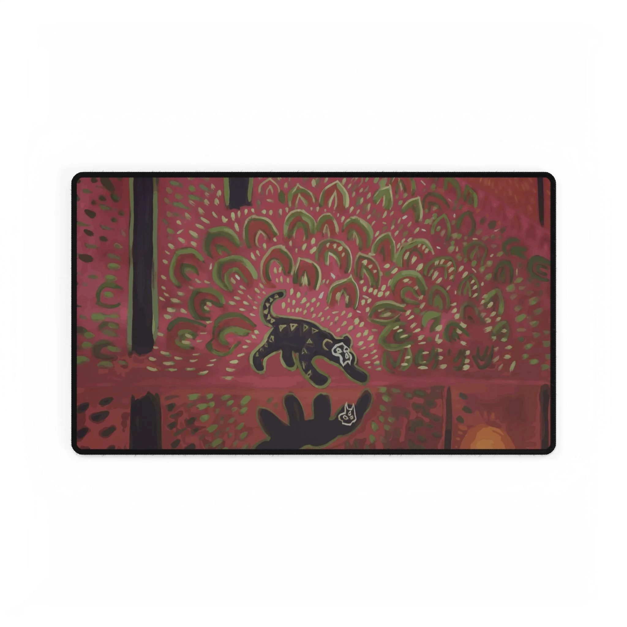red panther desk mat colorful collin cessna artwork workspace playmat
