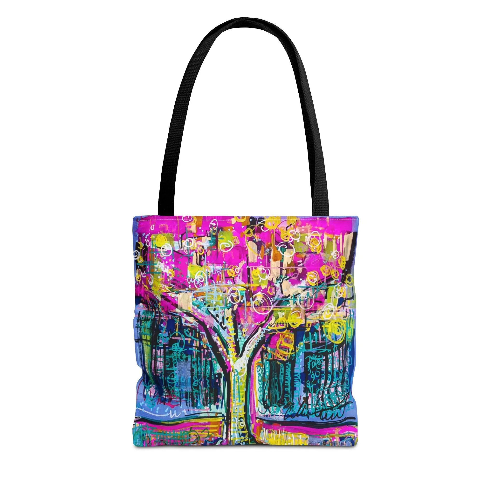 Colorful design tree collin cessna tote bag