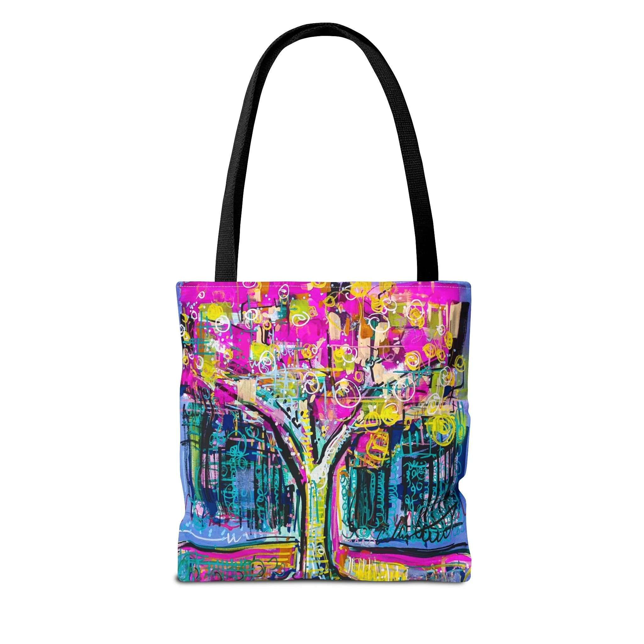 Colorful design tree collin cessna tote bag