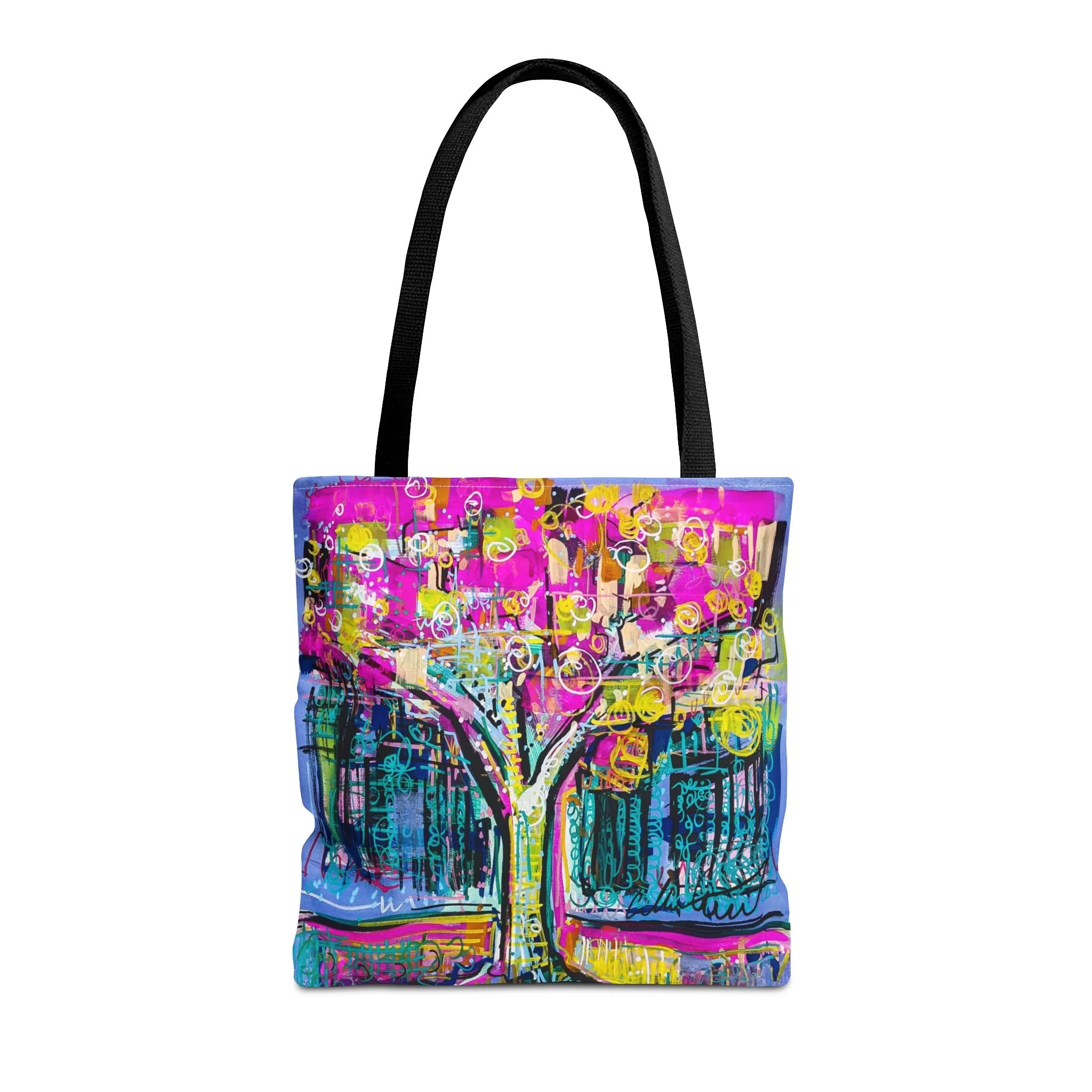 Colorful design tree collin cessna tote bag