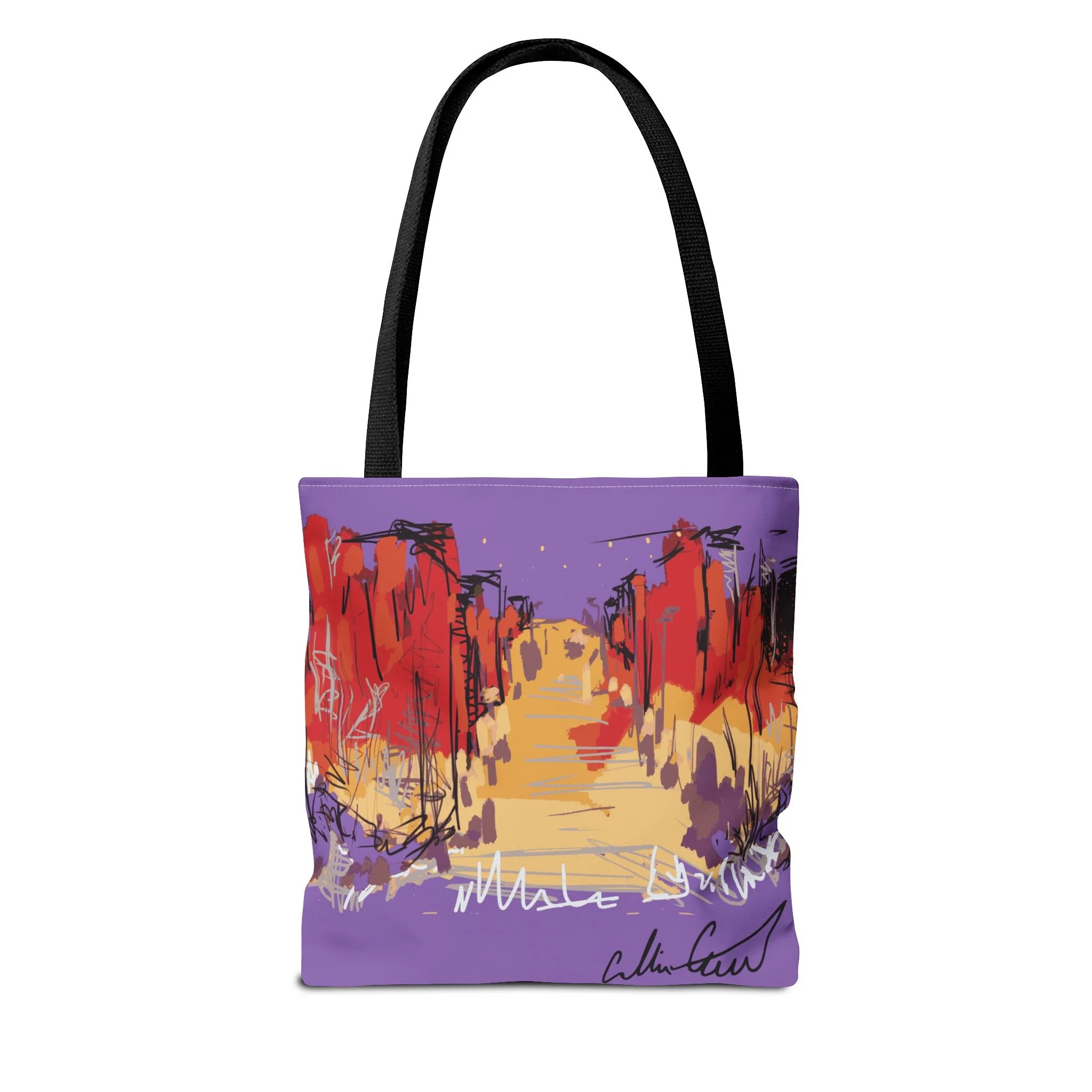 purple bag artwork night life non-ai