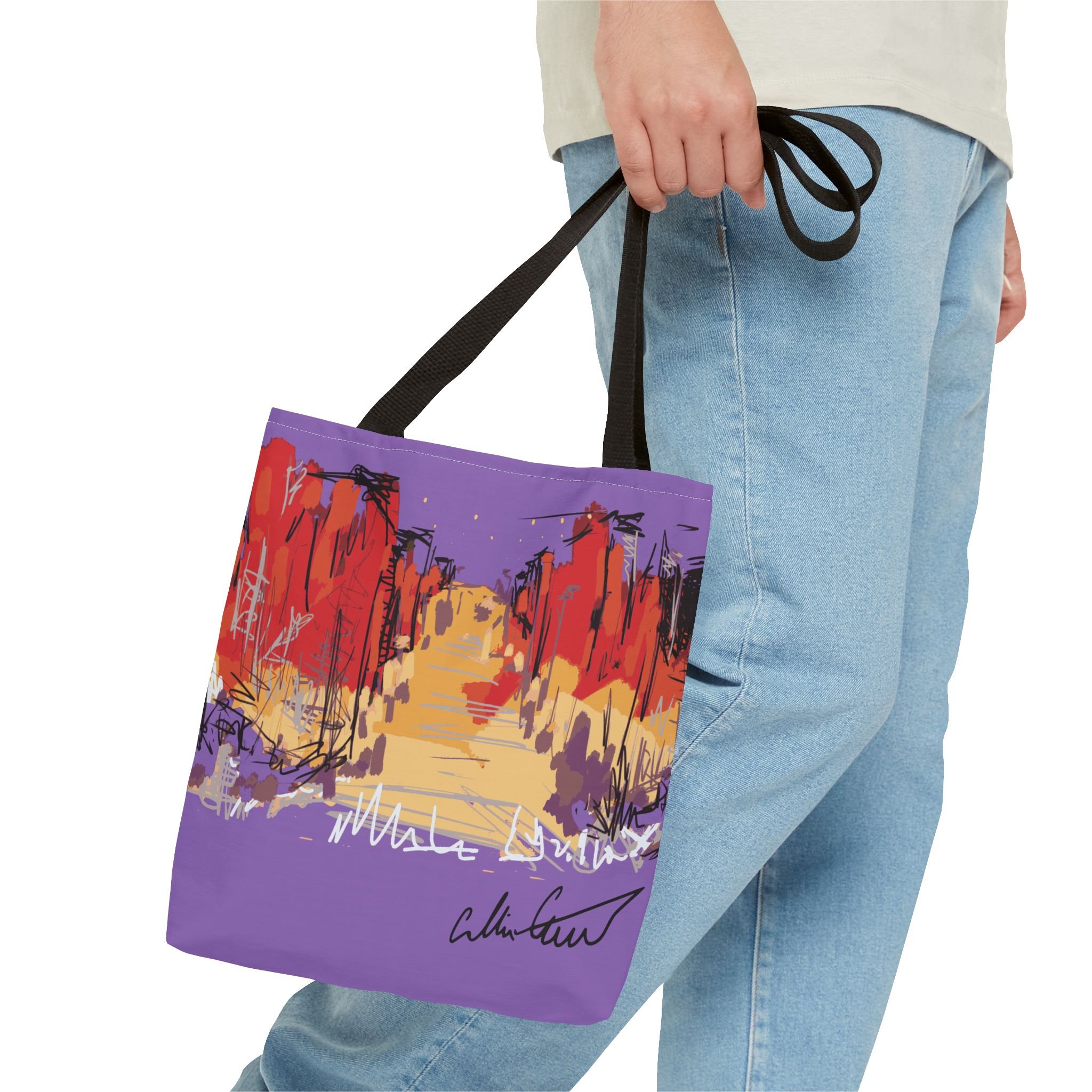 purple bag artwork night life non-ai