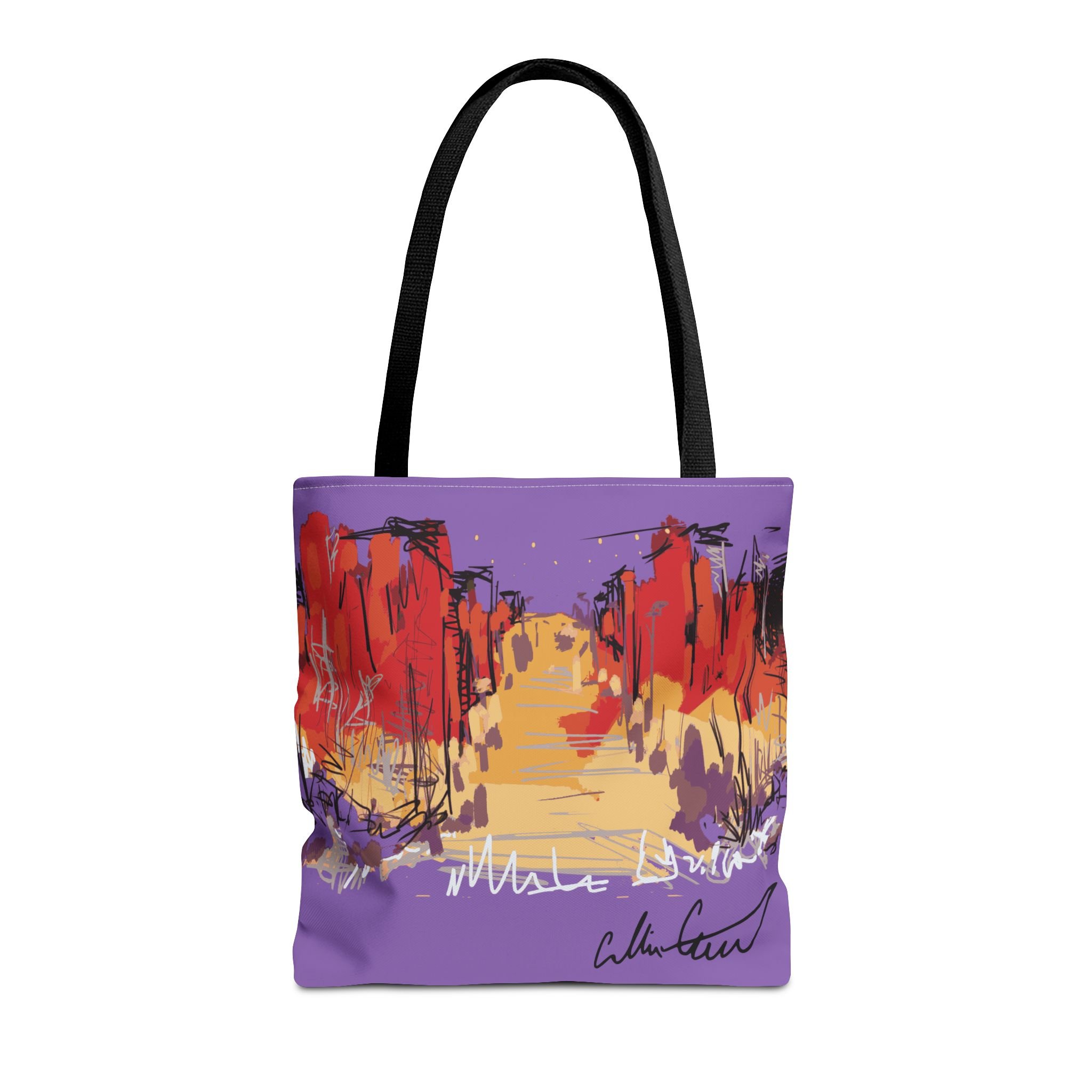 purple bag artwork night life non-ai