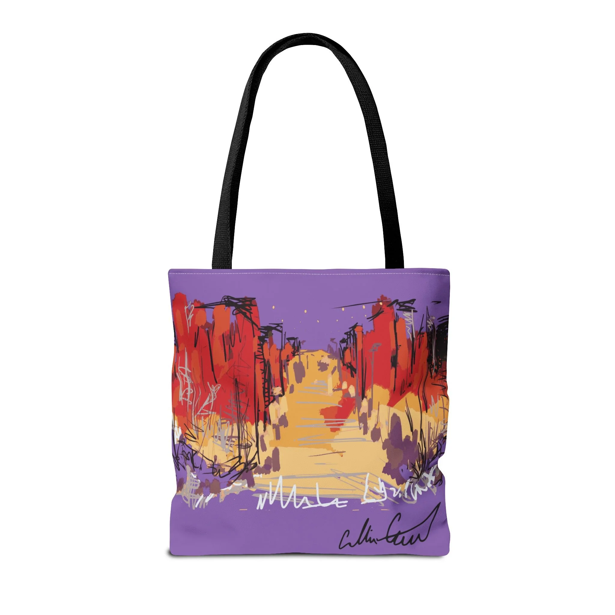 purple bag artwork night life non-ai