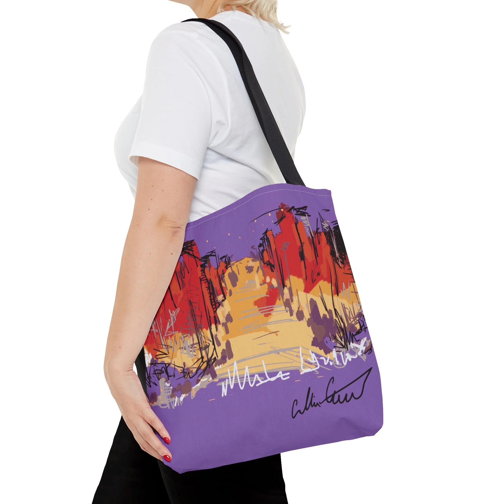 purple bag artwork night life non-ai