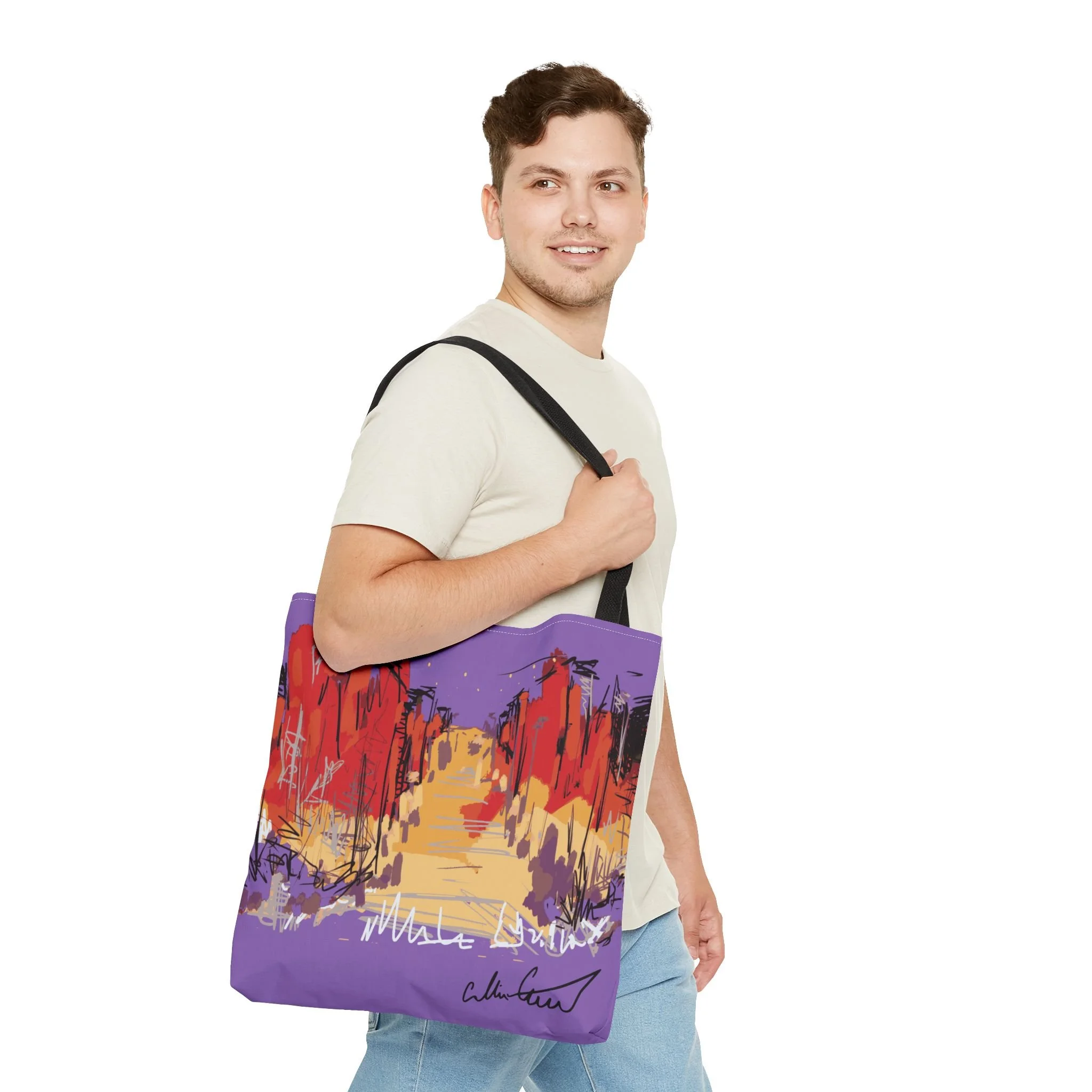 purple bag artwork night life non-ai