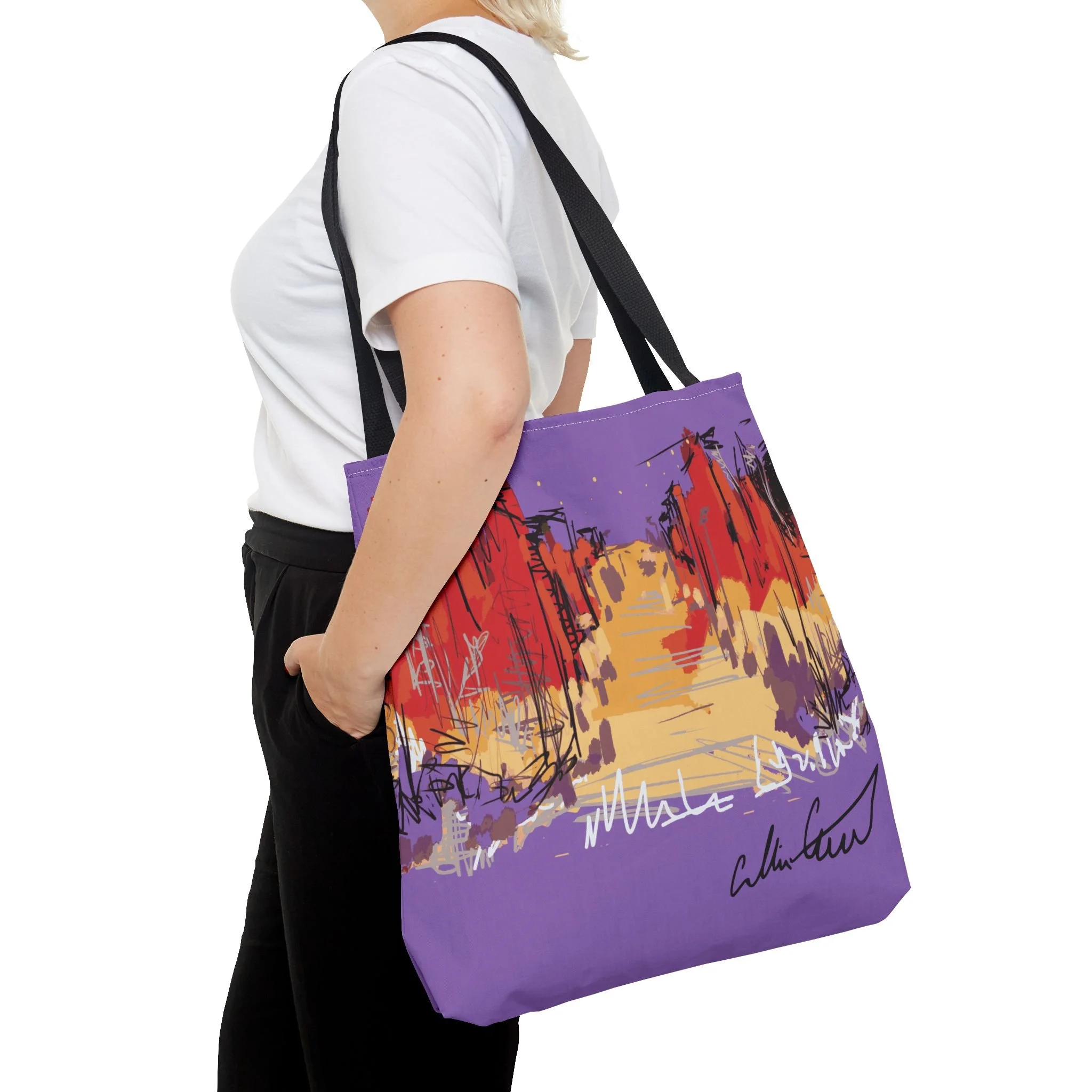 purple bag artwork night life non-ai