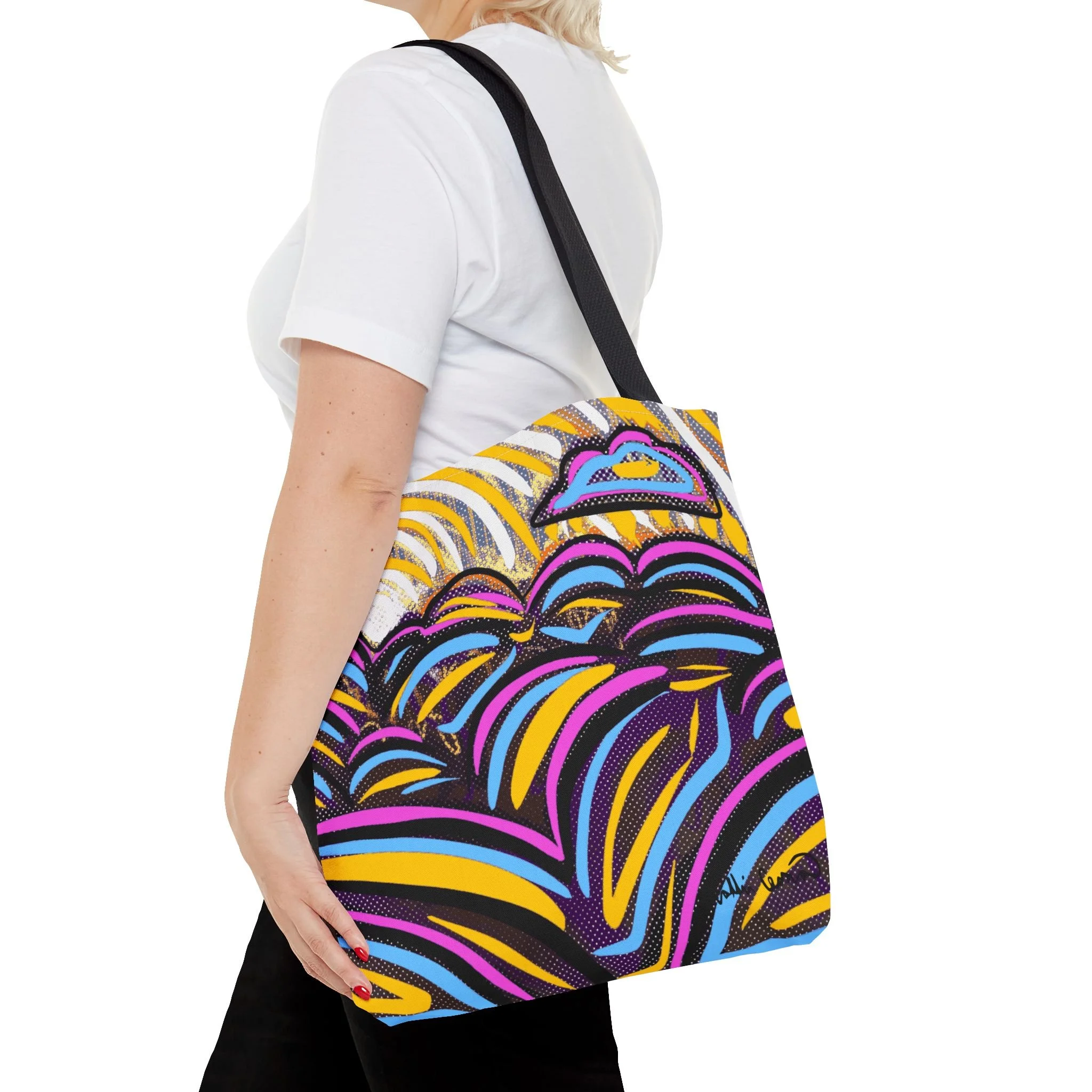 colorful sun tote bag collin cessna digital art