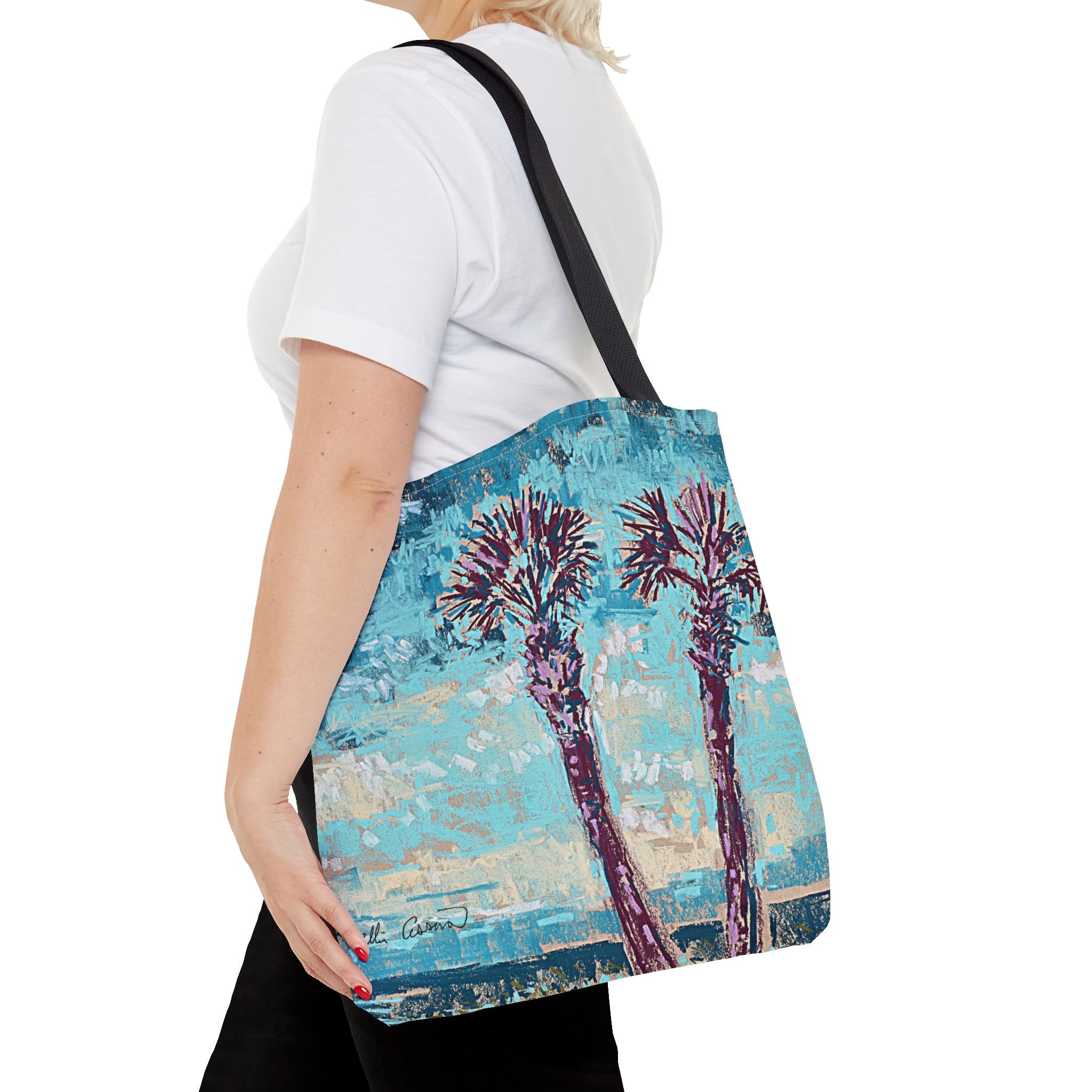 Tropical Beach Sunset Bag Tote Collin Cessna Artwork