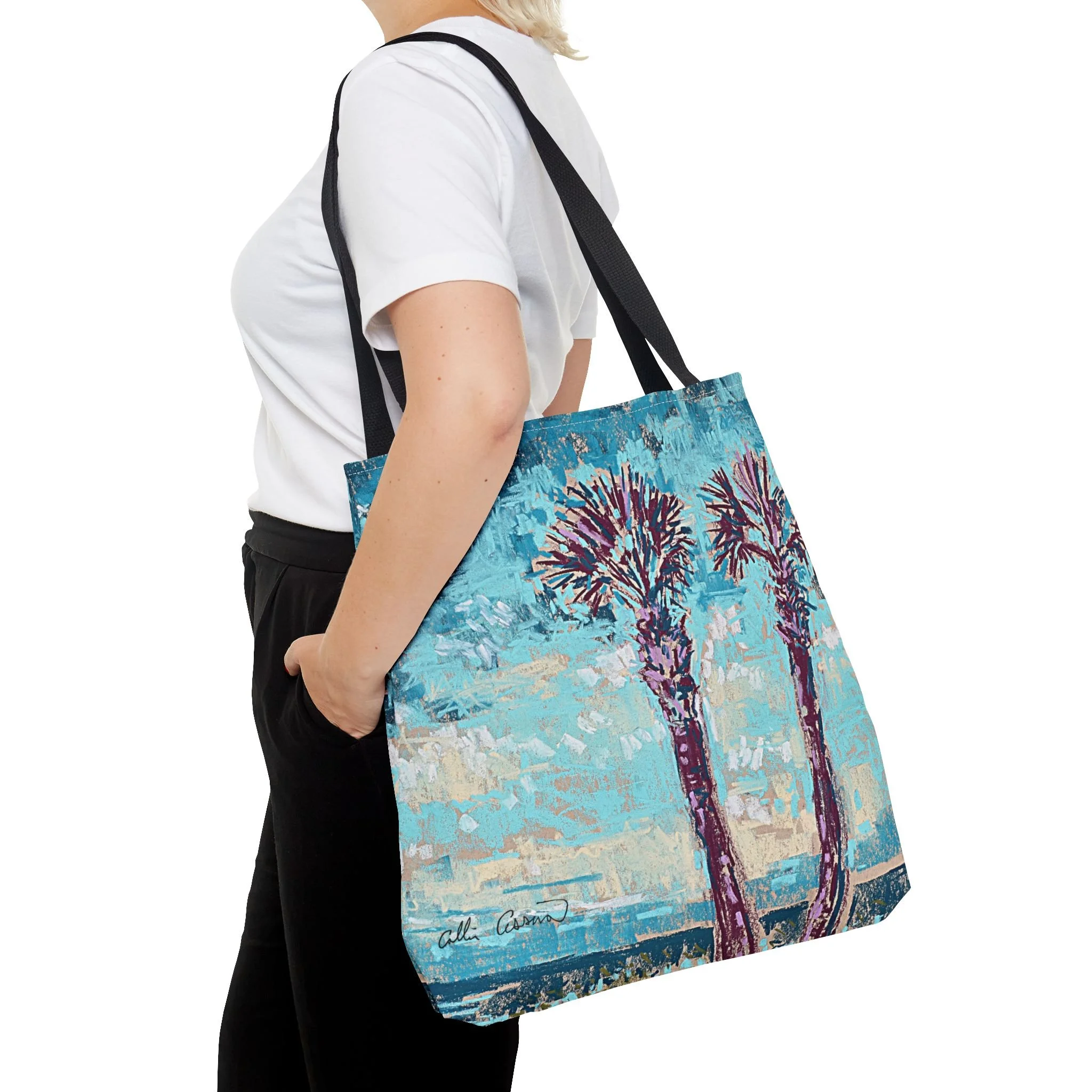 Tropical Beach Sunset Bag Tote Collin Cessna Artwork